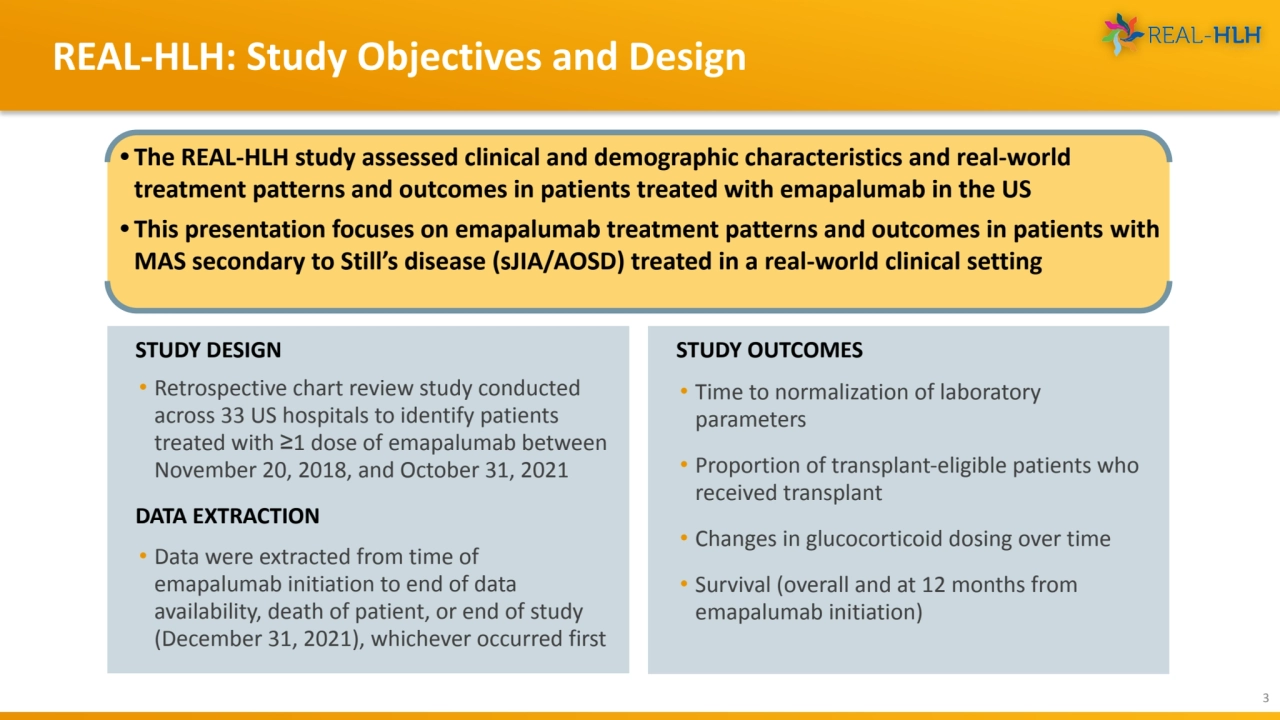 REAL-HLH: Study Objectives and Design
3
• The REAL-HLH study assessed clinical and demographic ch…