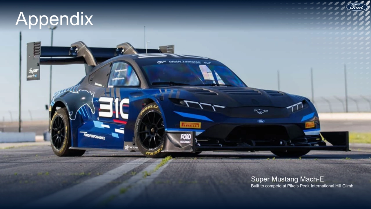 Super Mustang Mach-E
Built to compete at Pike’s Peak International Hill Climb
Appendix