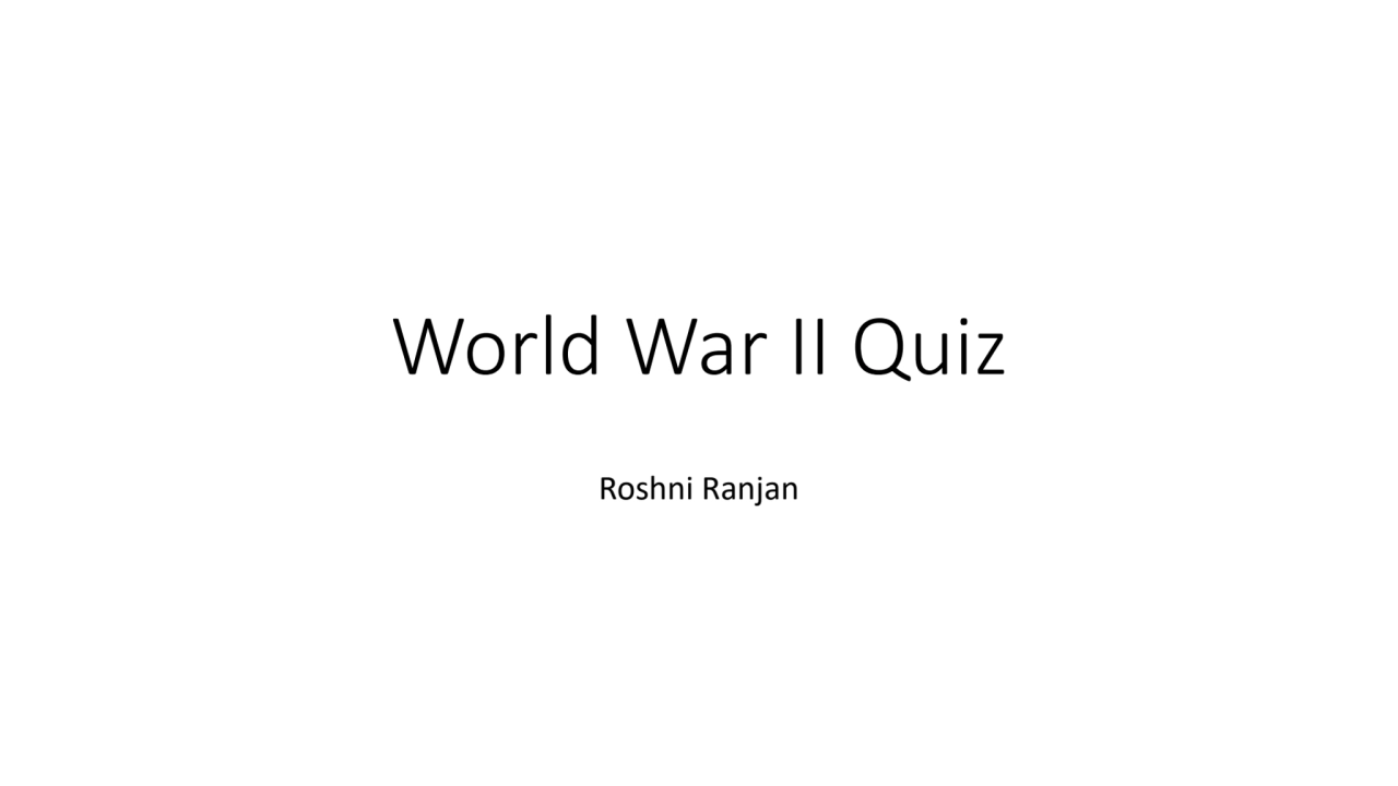 World War-2 Quiz