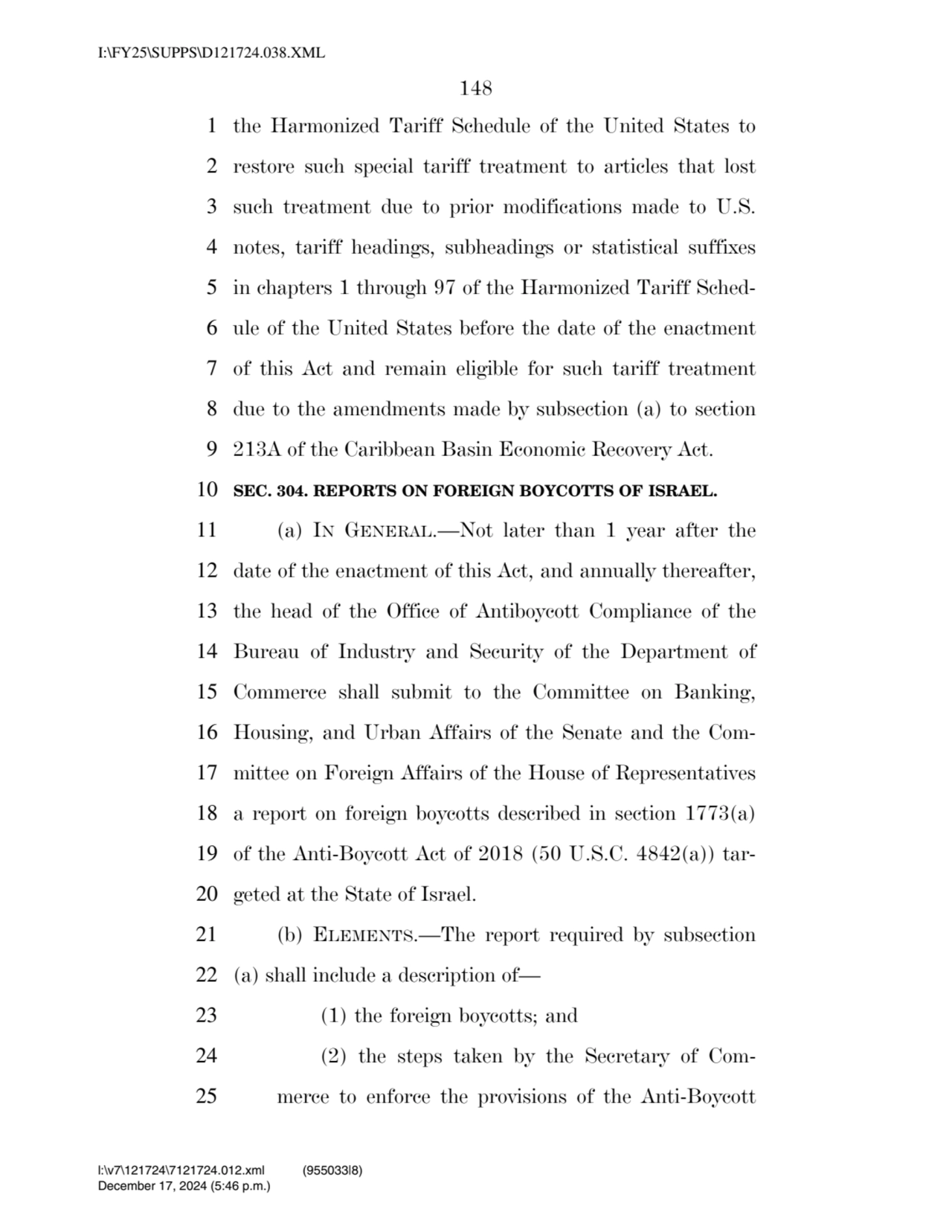 148 
1 the Harmonized Tariff Schedule of the United States to 
2 restore such special tariff trea…