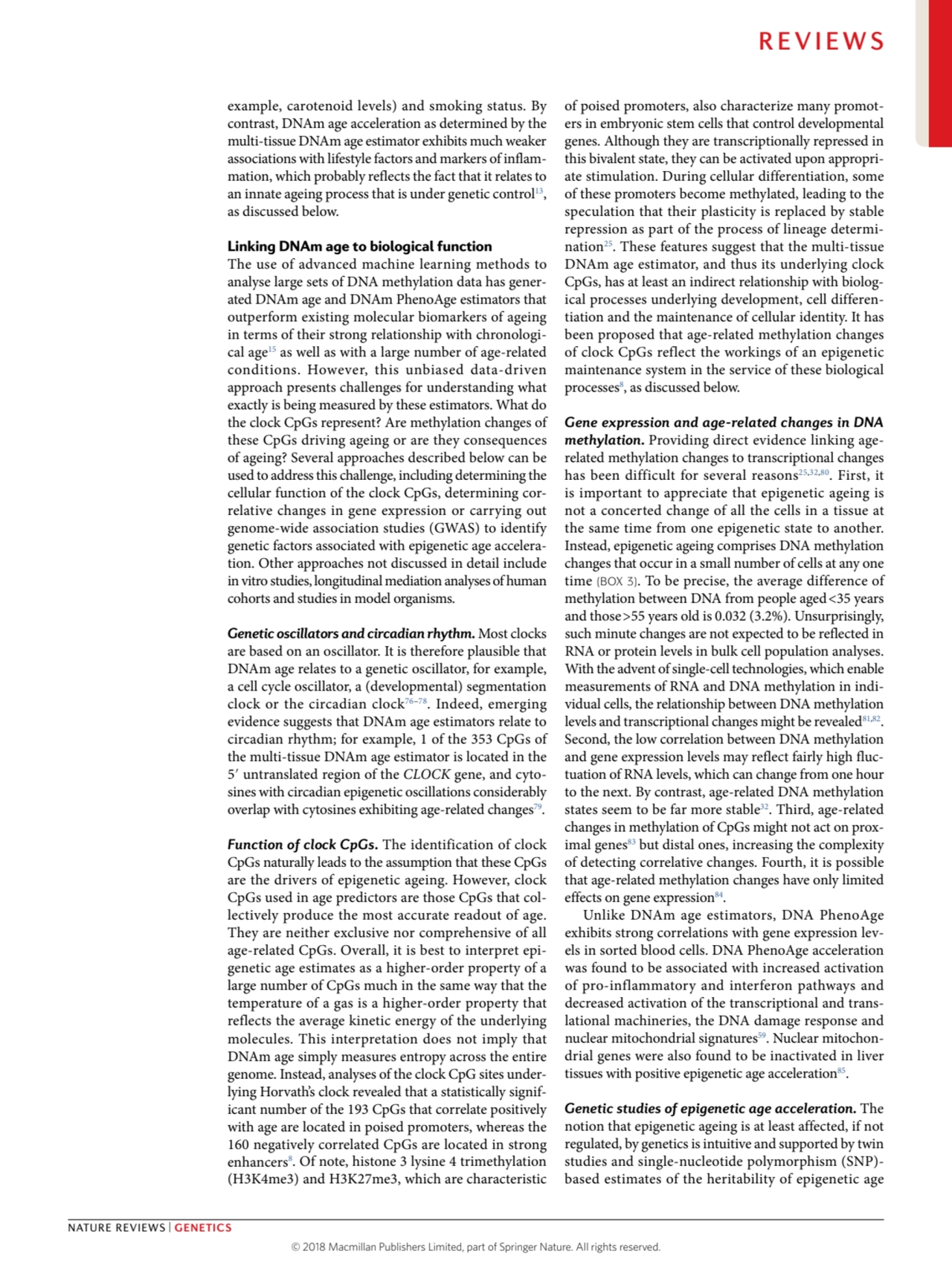 example, carotenoid levels) and smoking status. By 
contrast, DNAm age acceleration as determined …