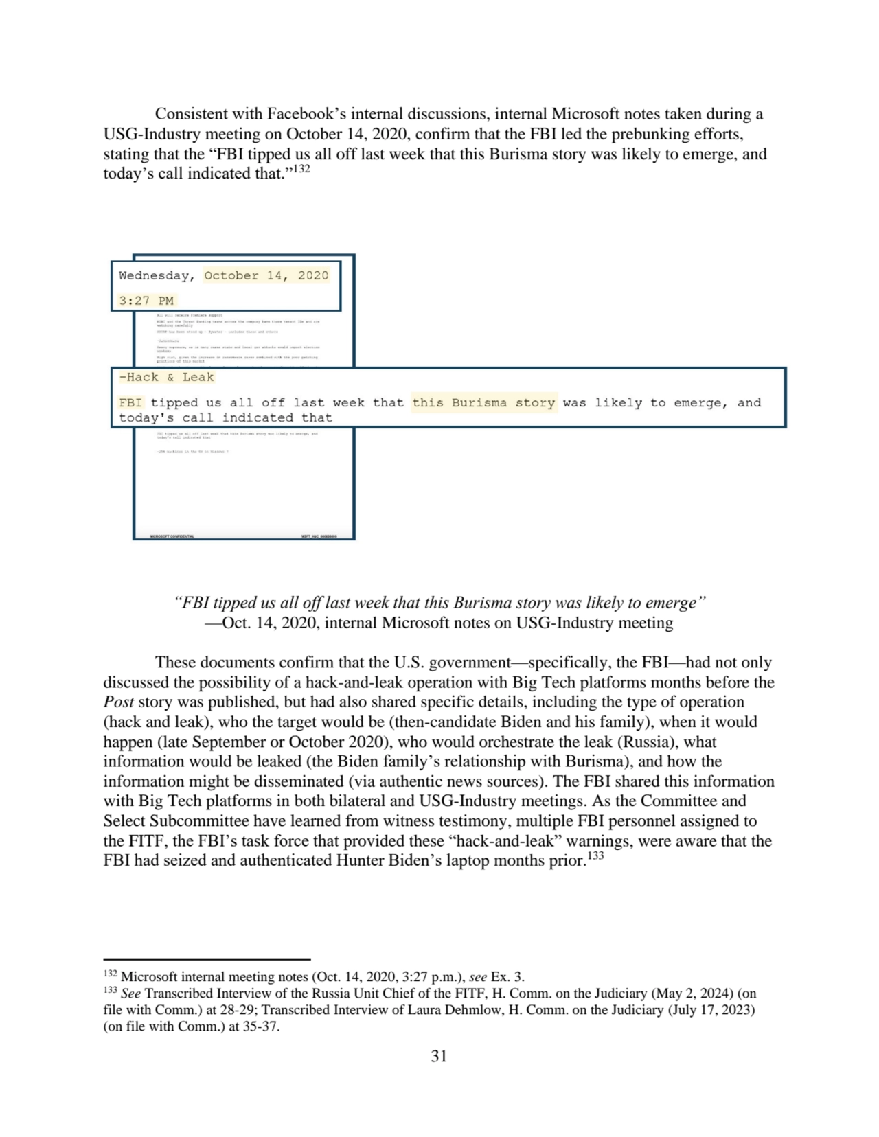 31
Consistent with Facebook’s internal discussions, internal Microsoft notes taken during a 
USG-…