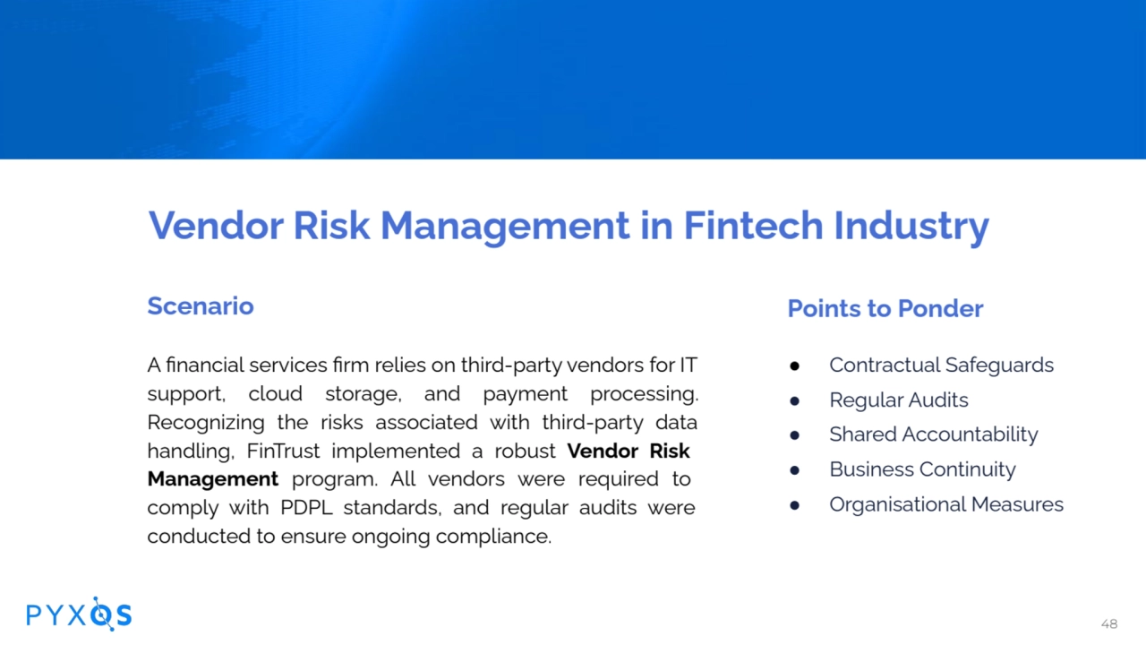 Vendor Risk Management in Fintech Industry
Scenario
A financial services firm relies on third-par…