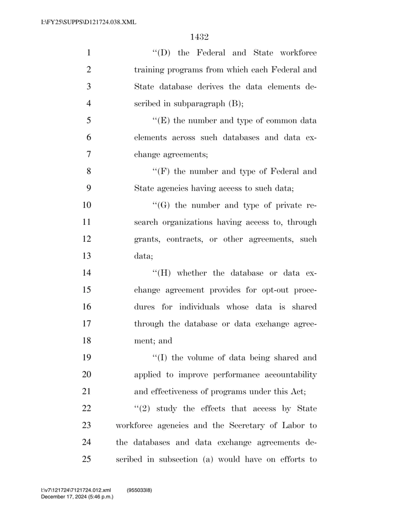 1432 
1 ‘‘(D) the Federal and State workforce 
2 training programs from which each Federal and 
…