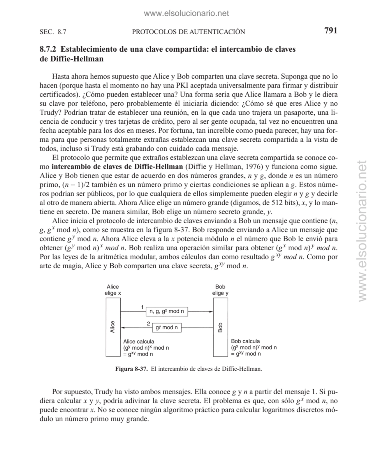 PROTOCOLOS DE AUTENTICACIÓN
8.7.2 Establecimiento de una clave compartida: el intercambio de clave…