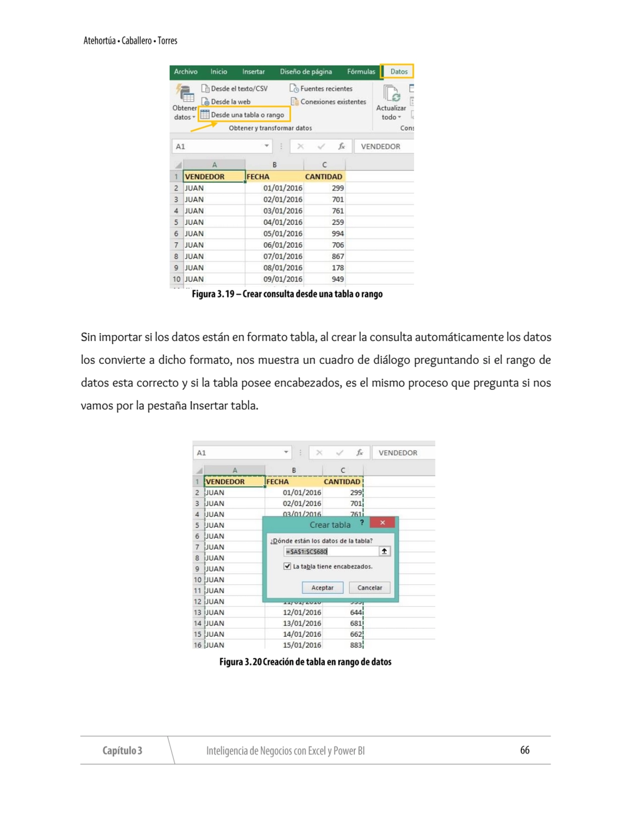 Sin importar si los datos están en formato tabla, al crear la consulta automáticamente los datos 
…