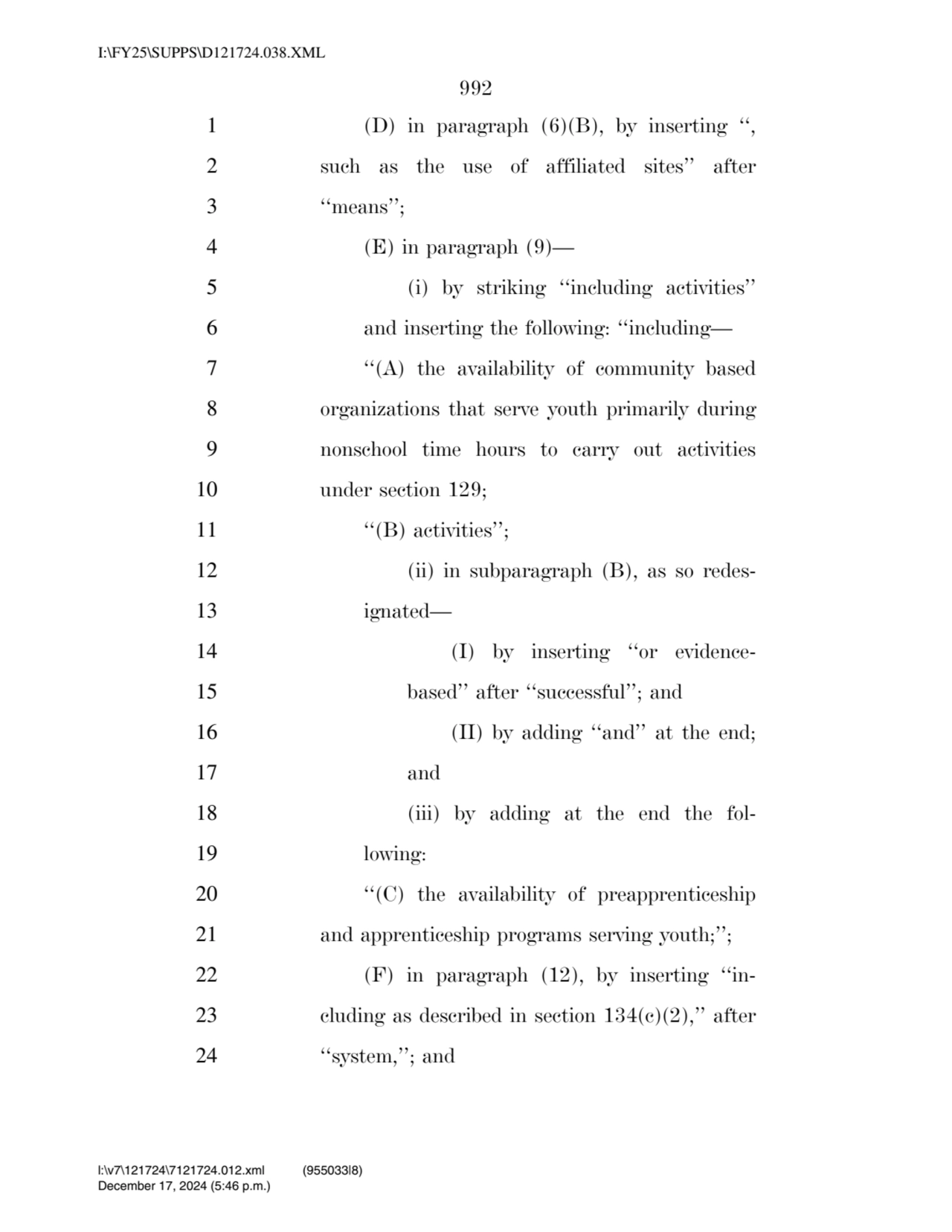 992 
1 (D) in paragraph (6)(B), by inserting ‘‘, 
2 such as the use of affiliated sites’’ after 
…