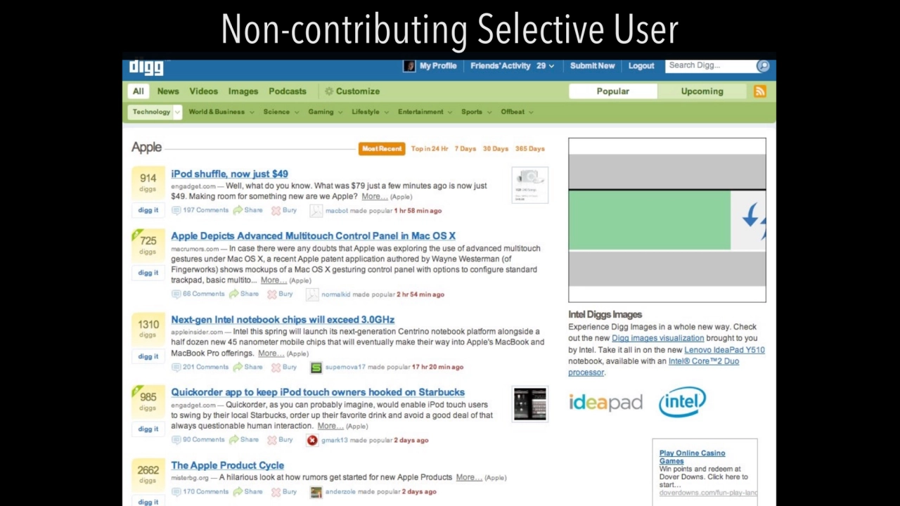 Non-contributing Selective User