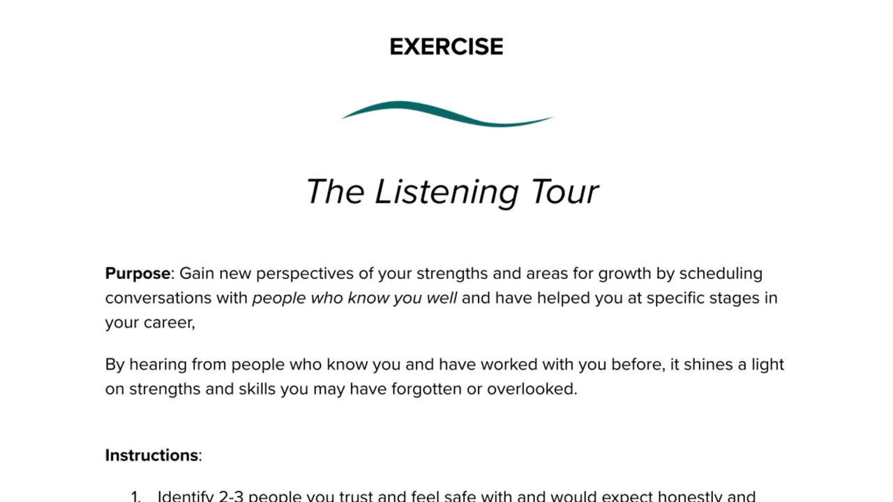 Exercise: The Listening Tour