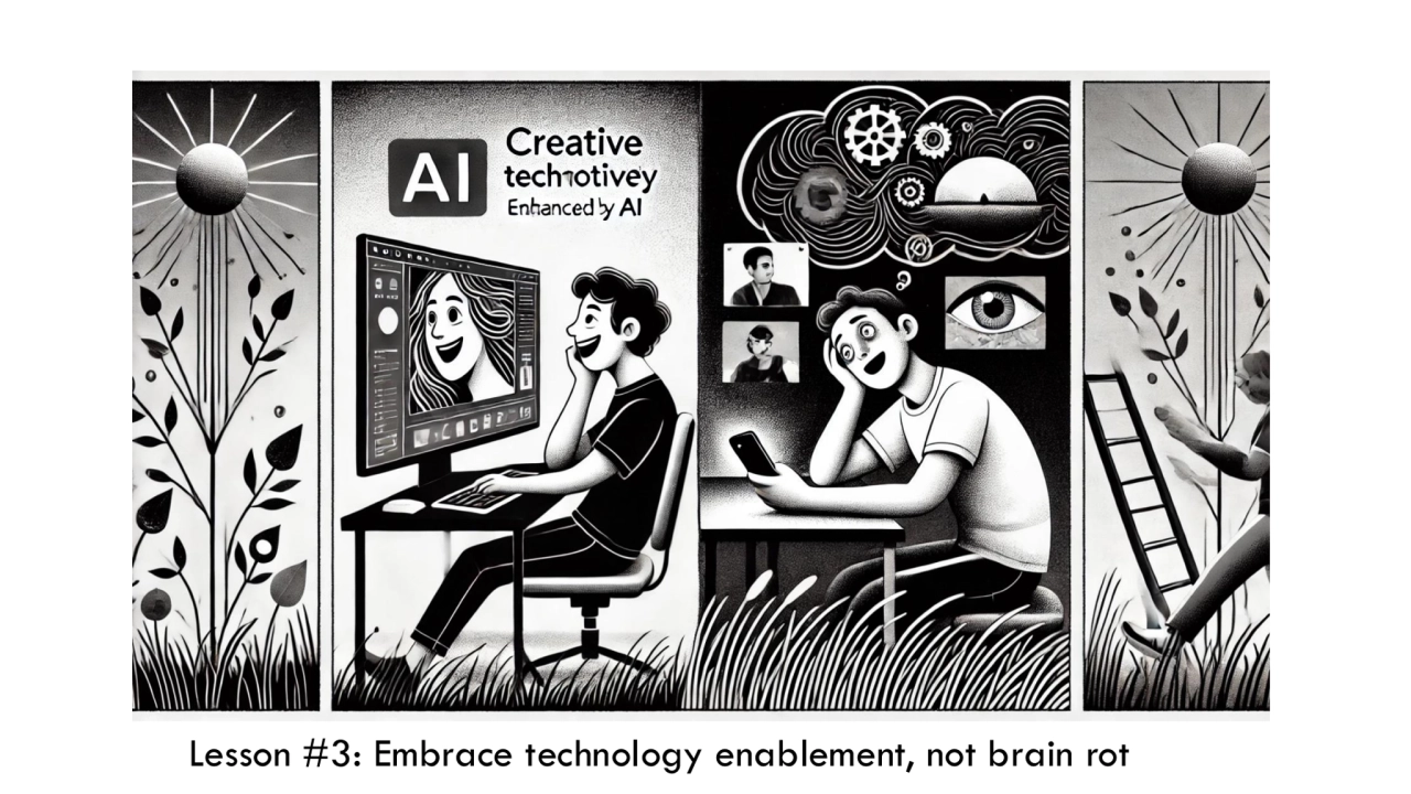 Lesson #3: Embrace technology enablement, not brain rot