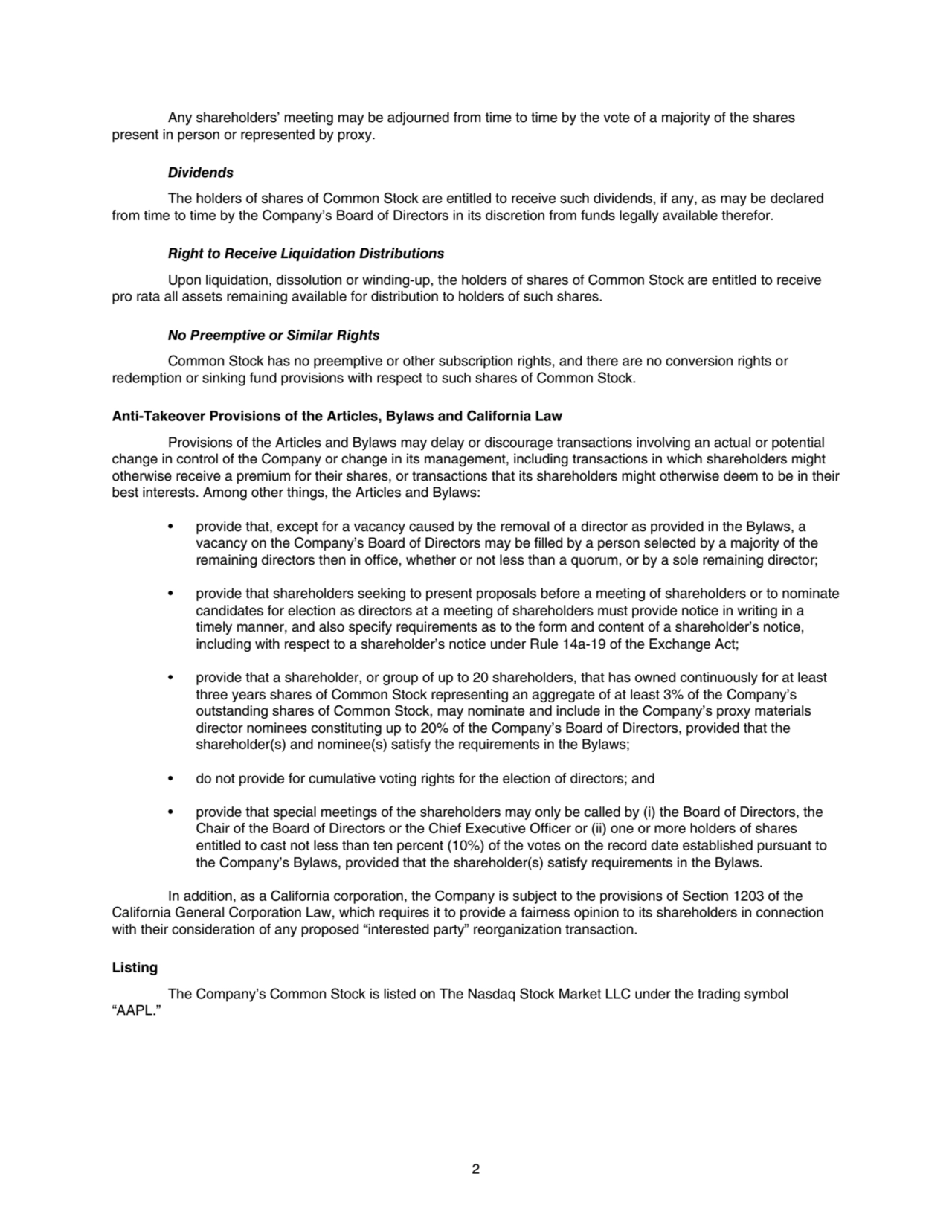 Any shareholders’ meeting may be adjourned from time to time by the vote of a majority of the share…