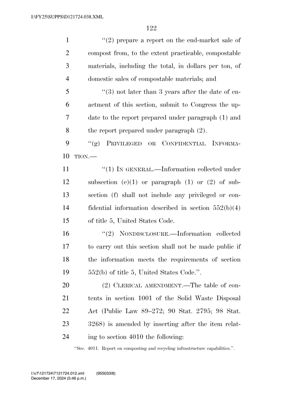 122 
1 ‘‘(2) prepare a report on the end-market sale of 
2 compost from, to the extent practicabl…