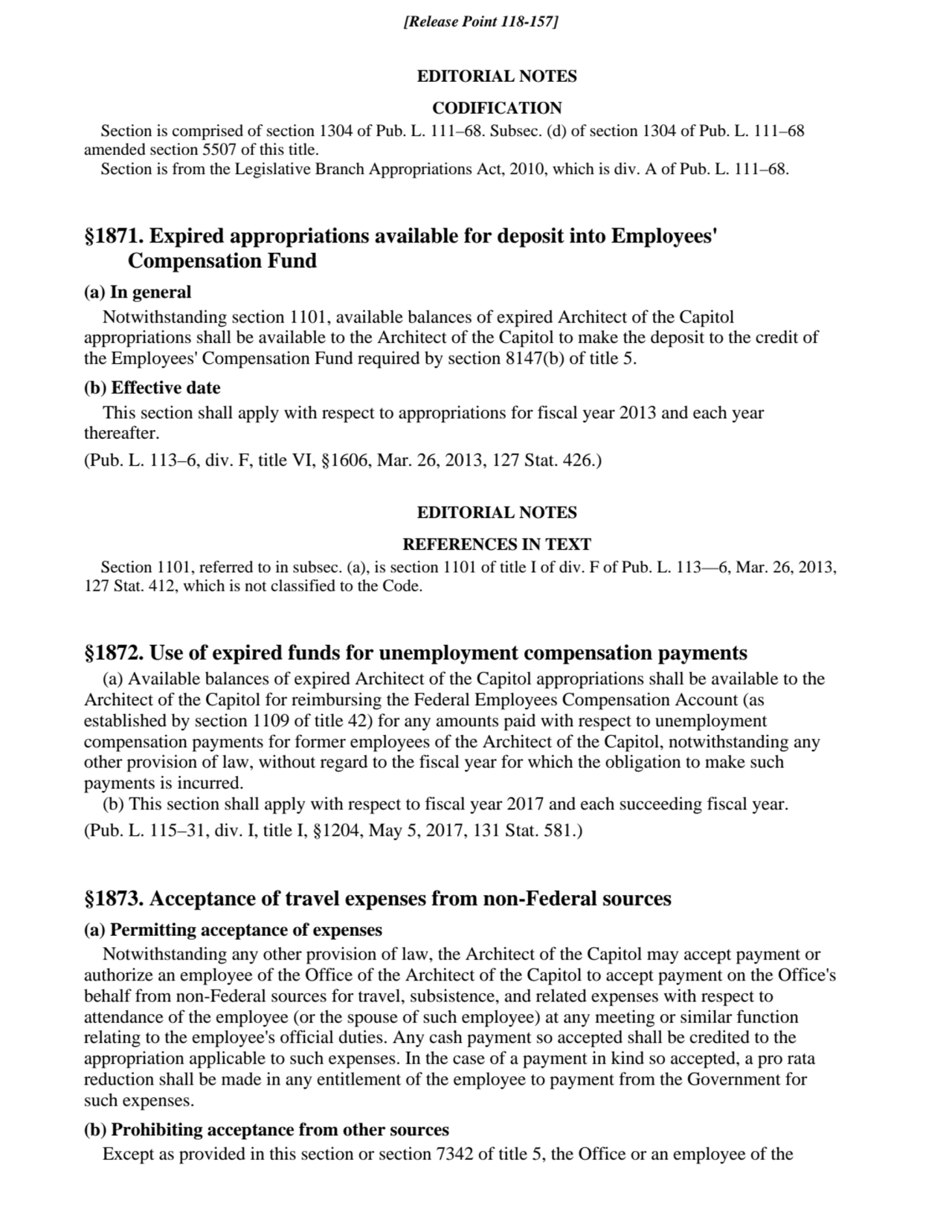 EDITORIAL NOTES
CODIFICATION
Section is comprised of section 1304 of Pub. L. 111–68. Subsec. (d) …