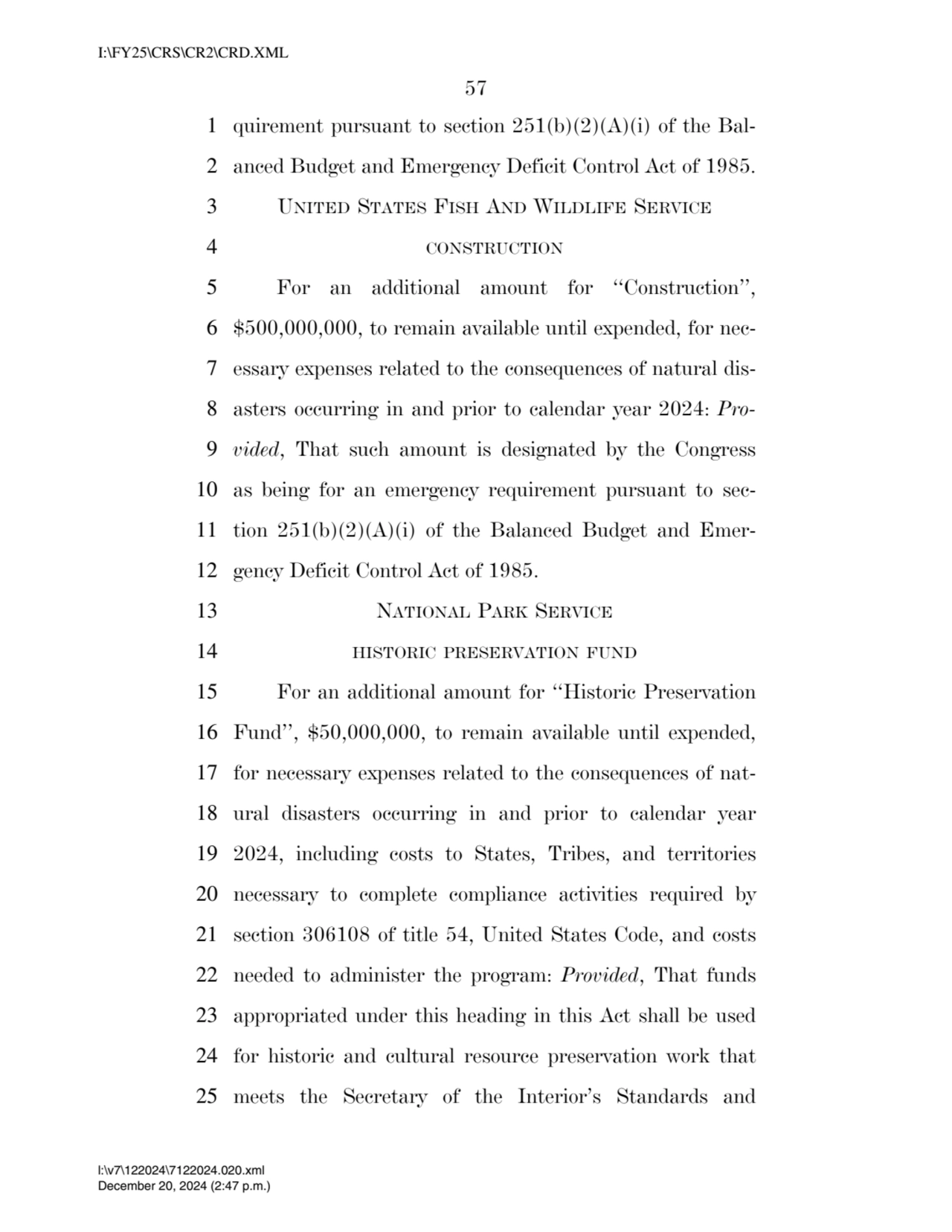 57 
1 quirement pursuant to section 251(b)(2)(A)(i) of the Bal2 anced Budget and Emergency Defici…