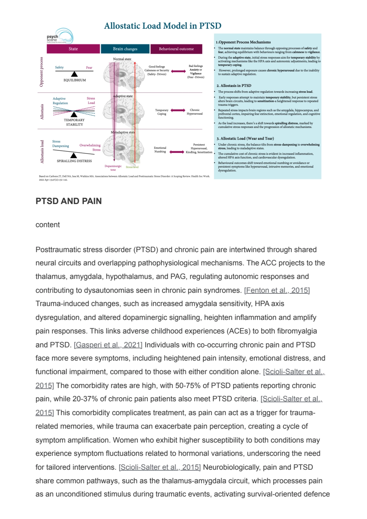 PTSD AND PAIN
content
Posttraumatic stress disorder (PTSD) and chronic pain are intertwined throu…