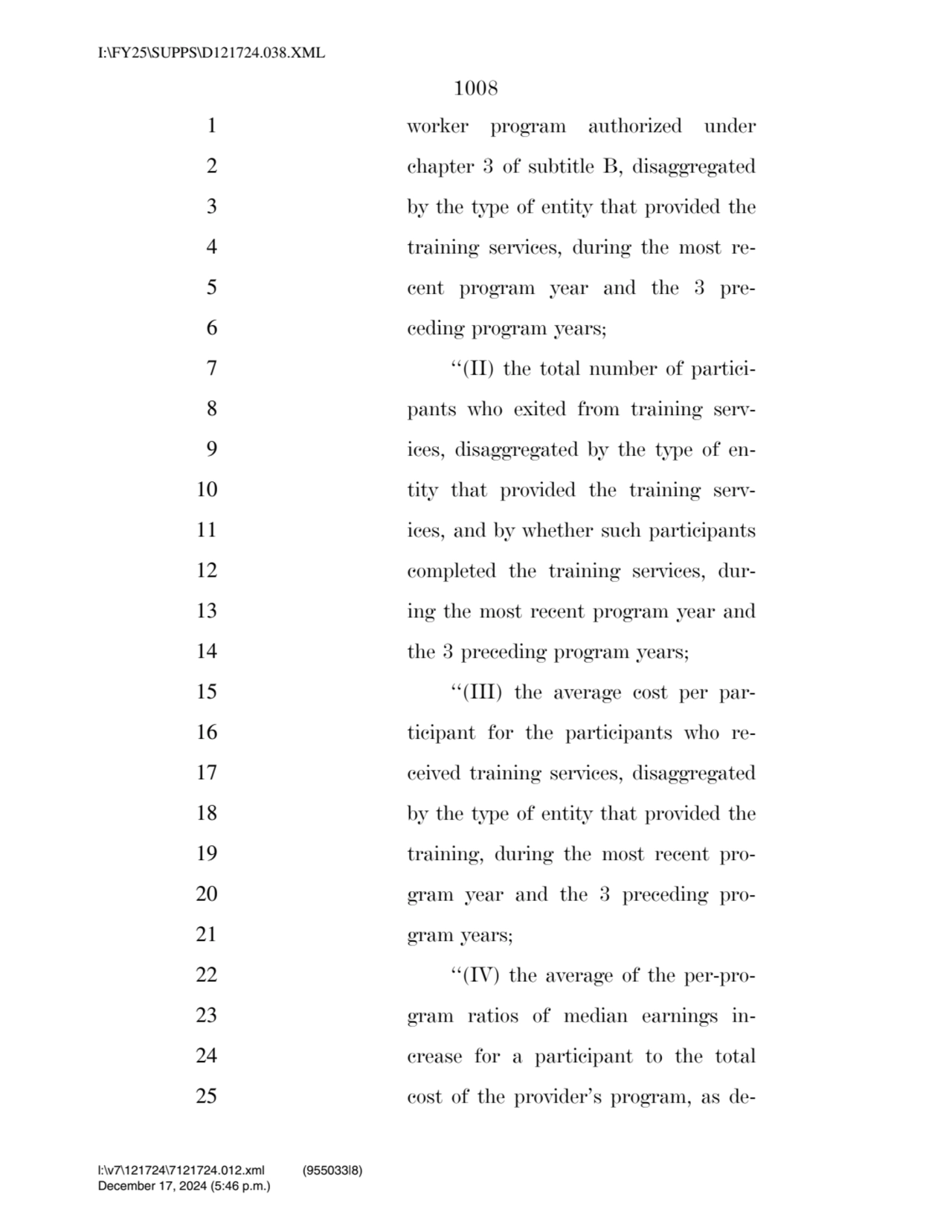 1008 
1 worker program authorized under 
2 chapter 3 of subtitle B, disaggregated 
3 by the type…