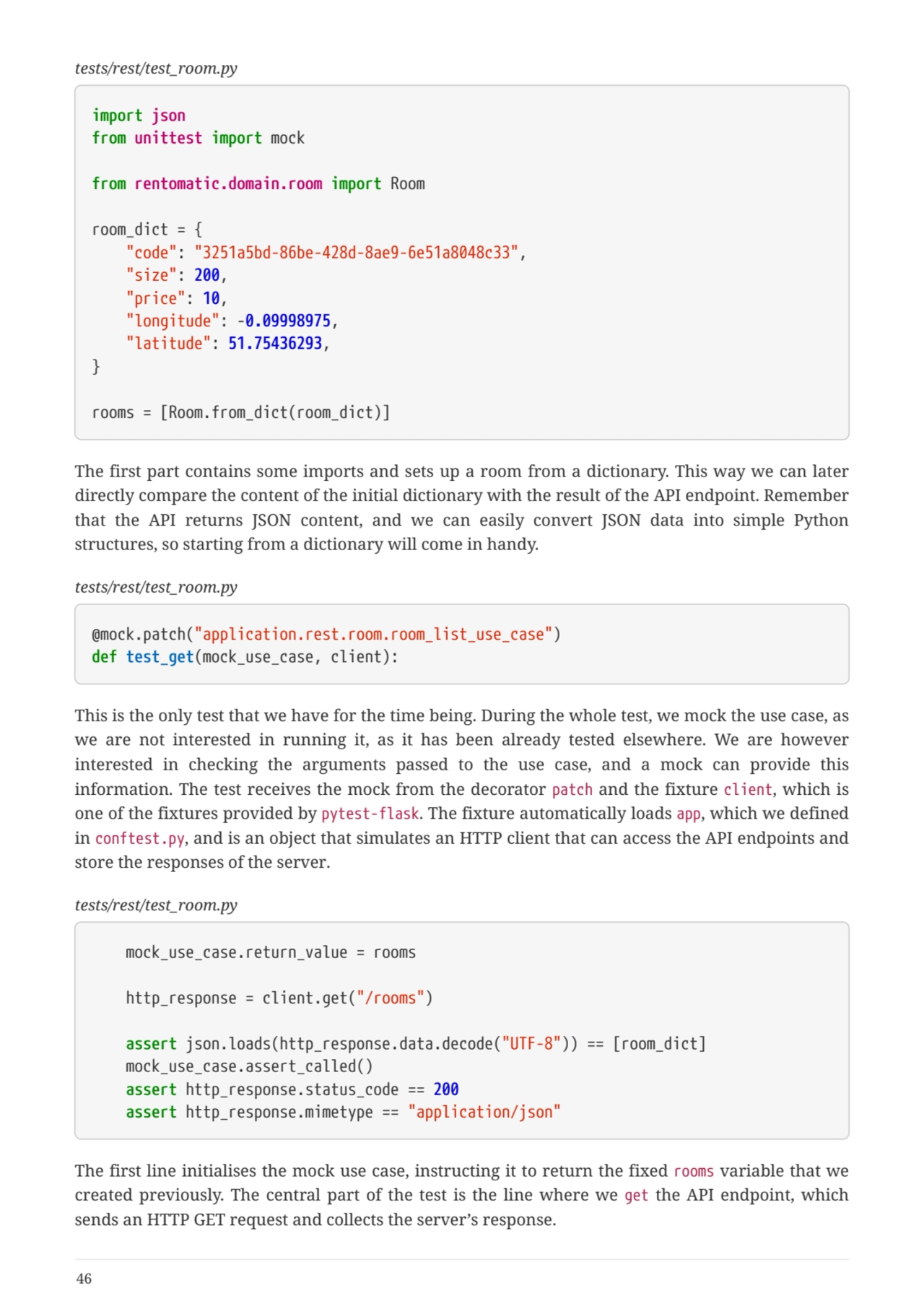 tests/rest/test_room.py
import json
from unittest import mock
from rentomatic.domain.room import…