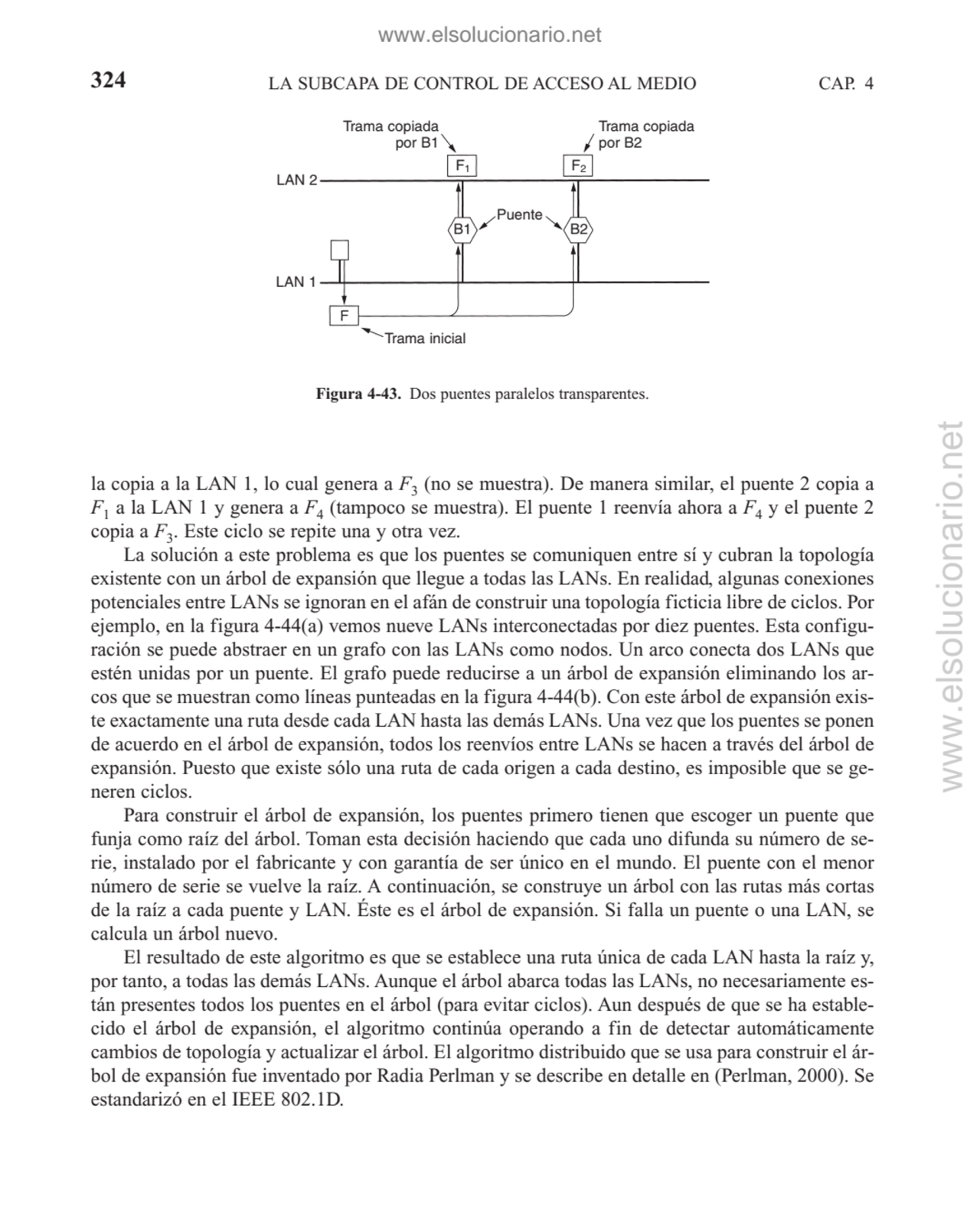la copia a la LAN 1, lo cual genera a F3 (no se muestra). De manera similar, el puente 2 copia a
F…