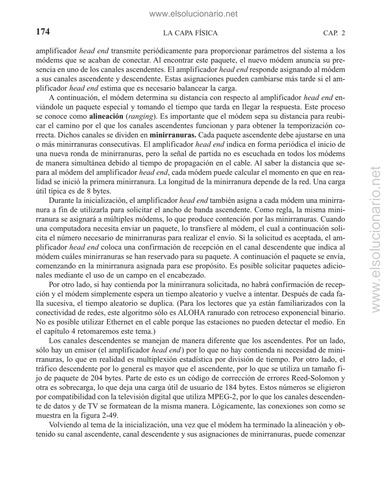 amplificador head end transmite periódicamente para proporcionar parámetros del sistema a los
móde…