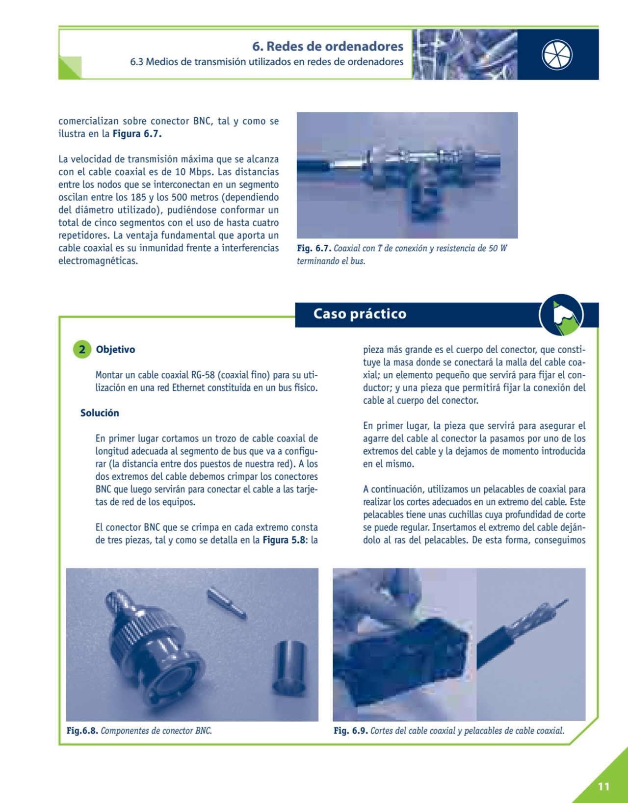 11
comercializan sobre conector BNC, tal y como se
ilustra en la Figura 6.7.
La velocidad de tra…