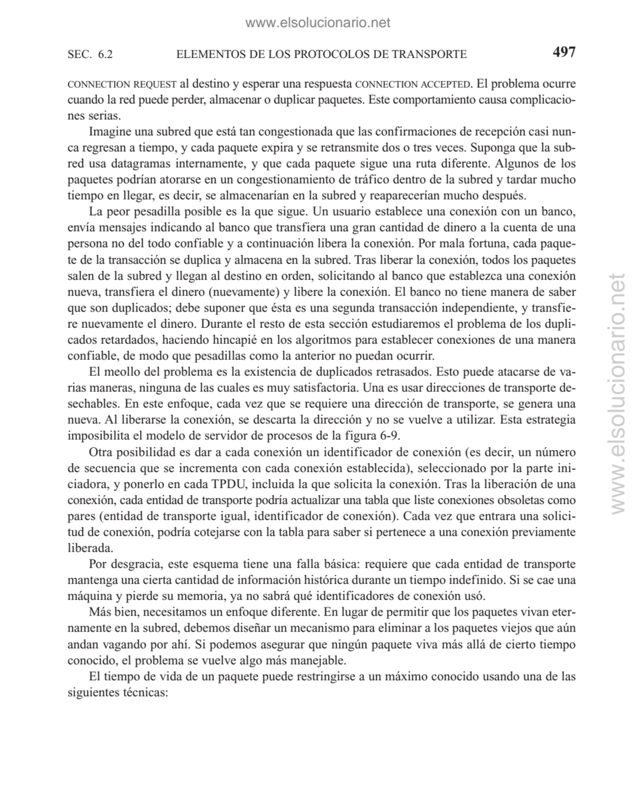 ELEMENTOS DE LOS PROTOCOLOS DE TRANSPORTE
CONNECTION REQUEST al destino y esperar una respuesta CO…
