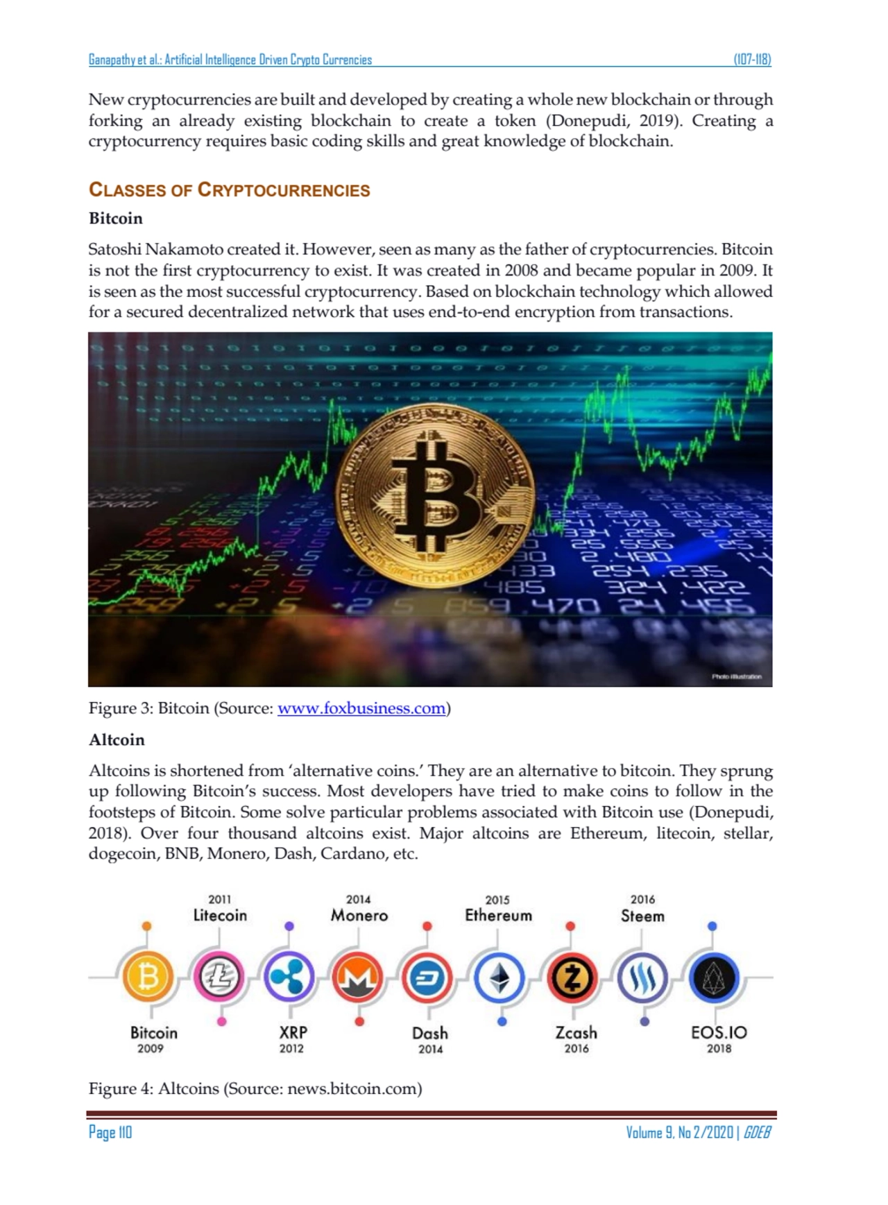 Ganapathyet al.: Artificial Intelligence Driven Crypto Currencies (107-118)
Page 110 Volume 9, No …