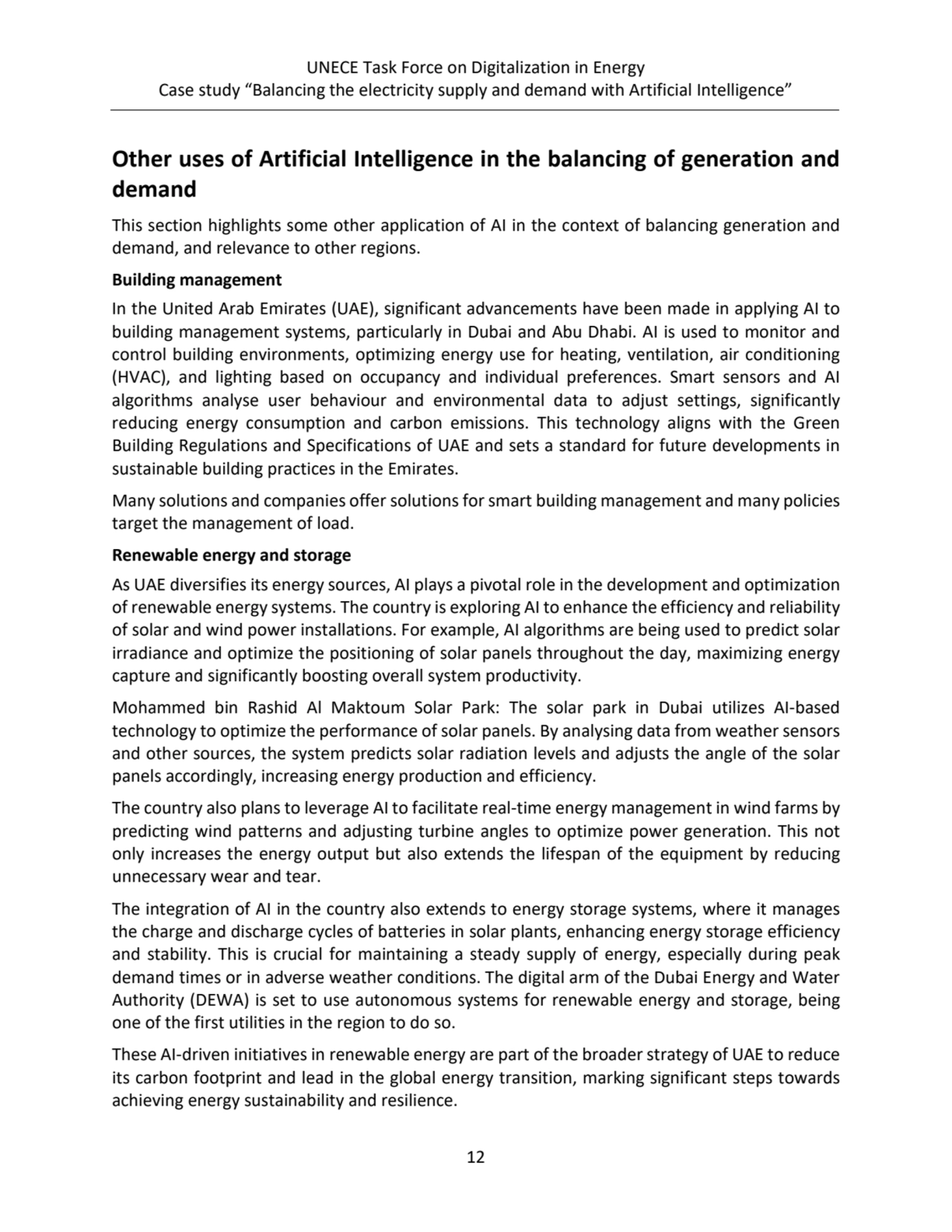 UNECE Task Force on Digitalization in Energy
Case study “Balancing the electricity supply and dema…