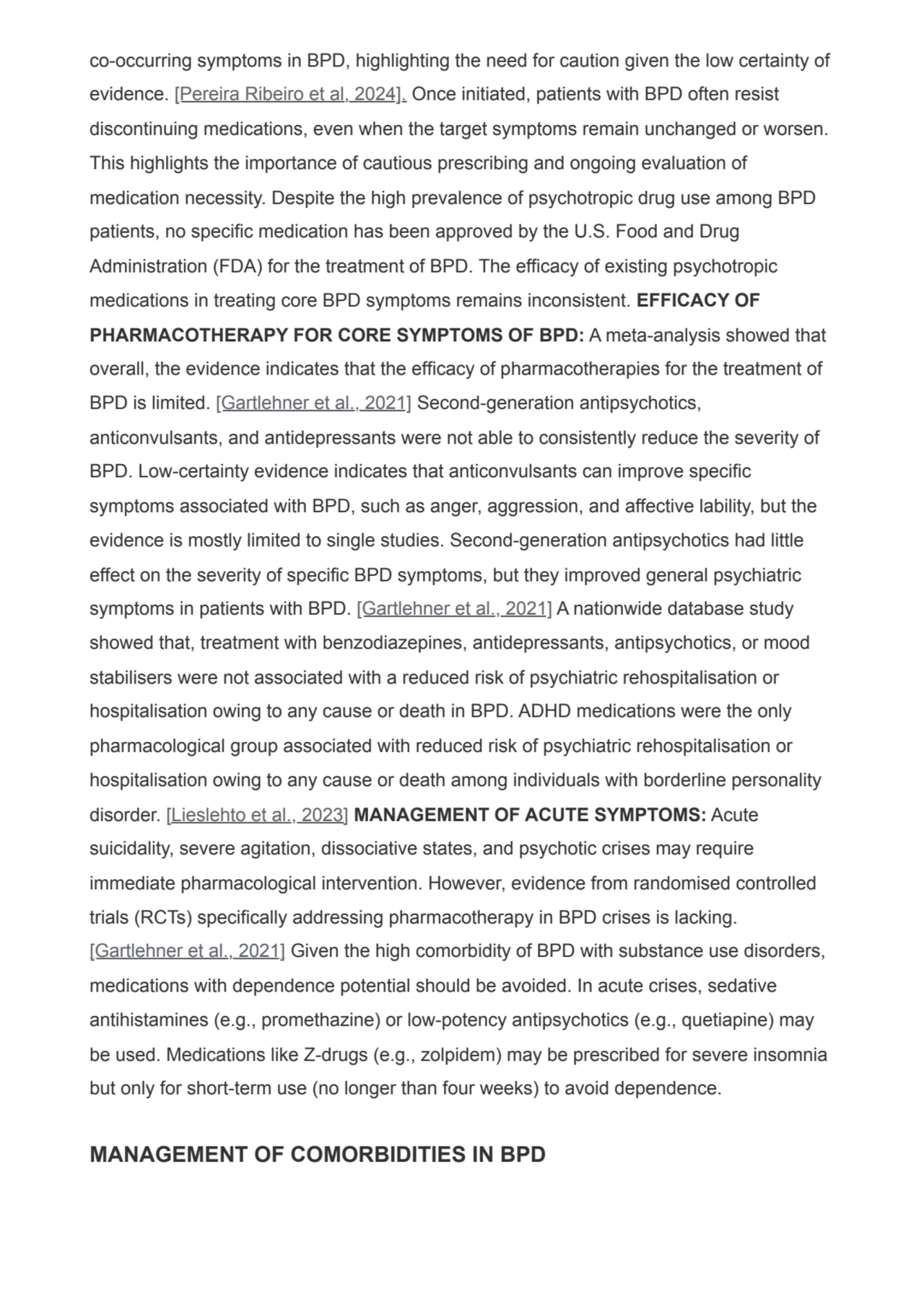 co-occurring symptoms in BPD, highlighting the need for caution given the low certainty of
evidenc…