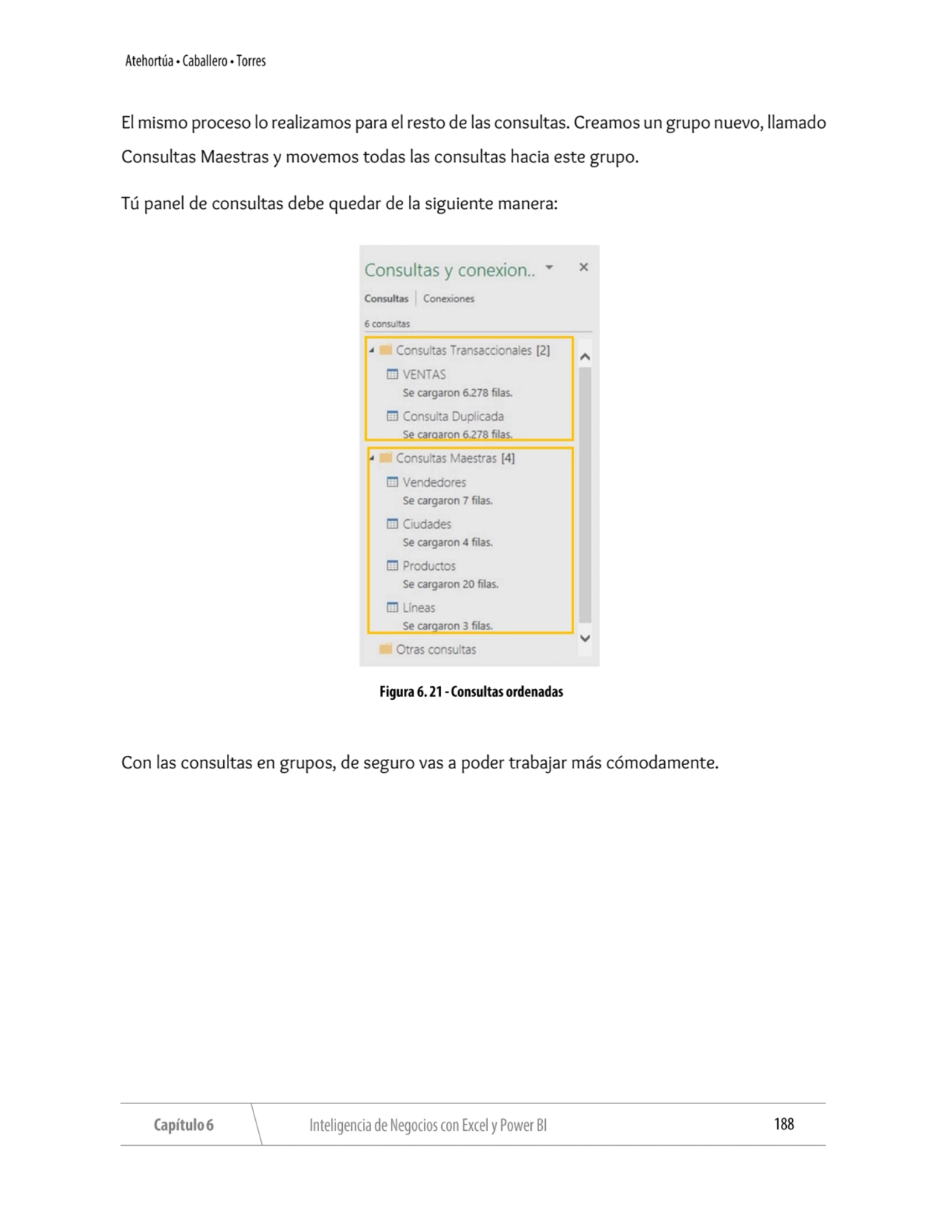 El mismo proceso lo realizamos para el resto de las consultas. Creamos un grupo nuevo, llamado 
Co…