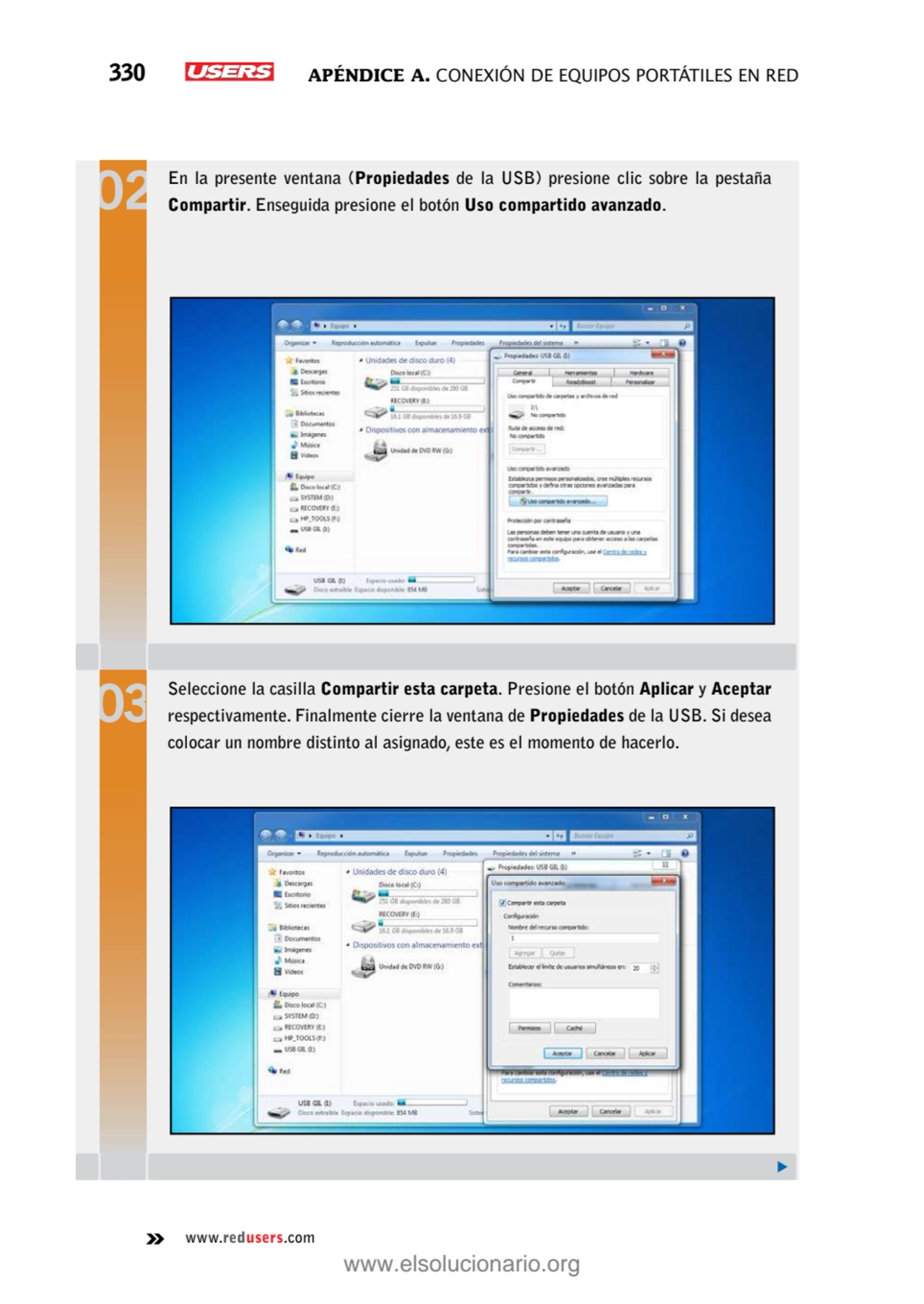 330 Apéndice A. Conexión de equipos portátiles en red
www.redusers.com
En la presente ventana (Pr…