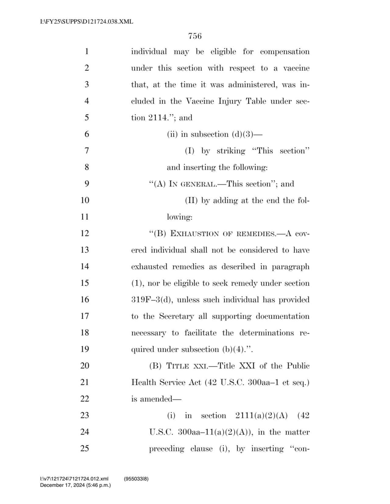 756 
1 individual may be eligible for compensation 
2 under this section with respect to a vaccin…