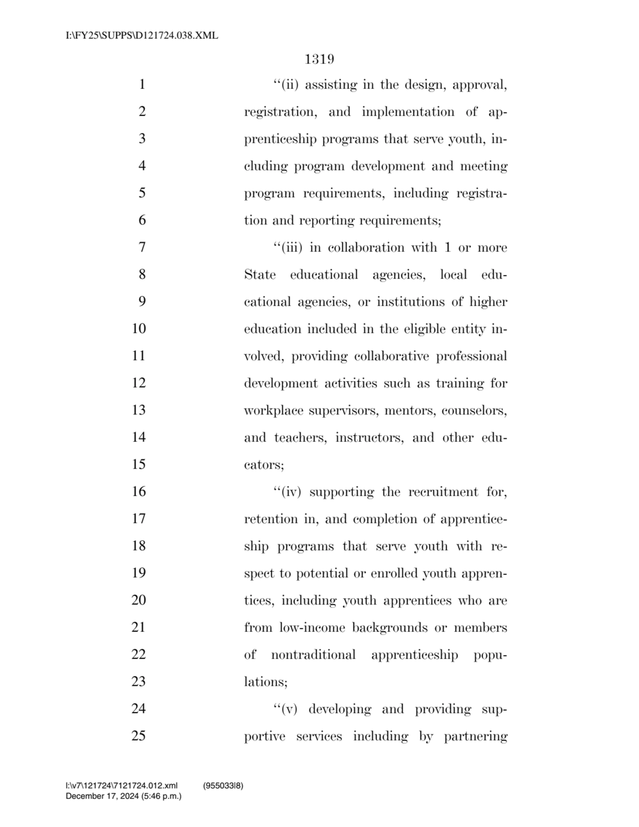 1319 
1 ‘‘(ii) assisting in the design, approval, 
2 registration, and implementation of ap3 pre…