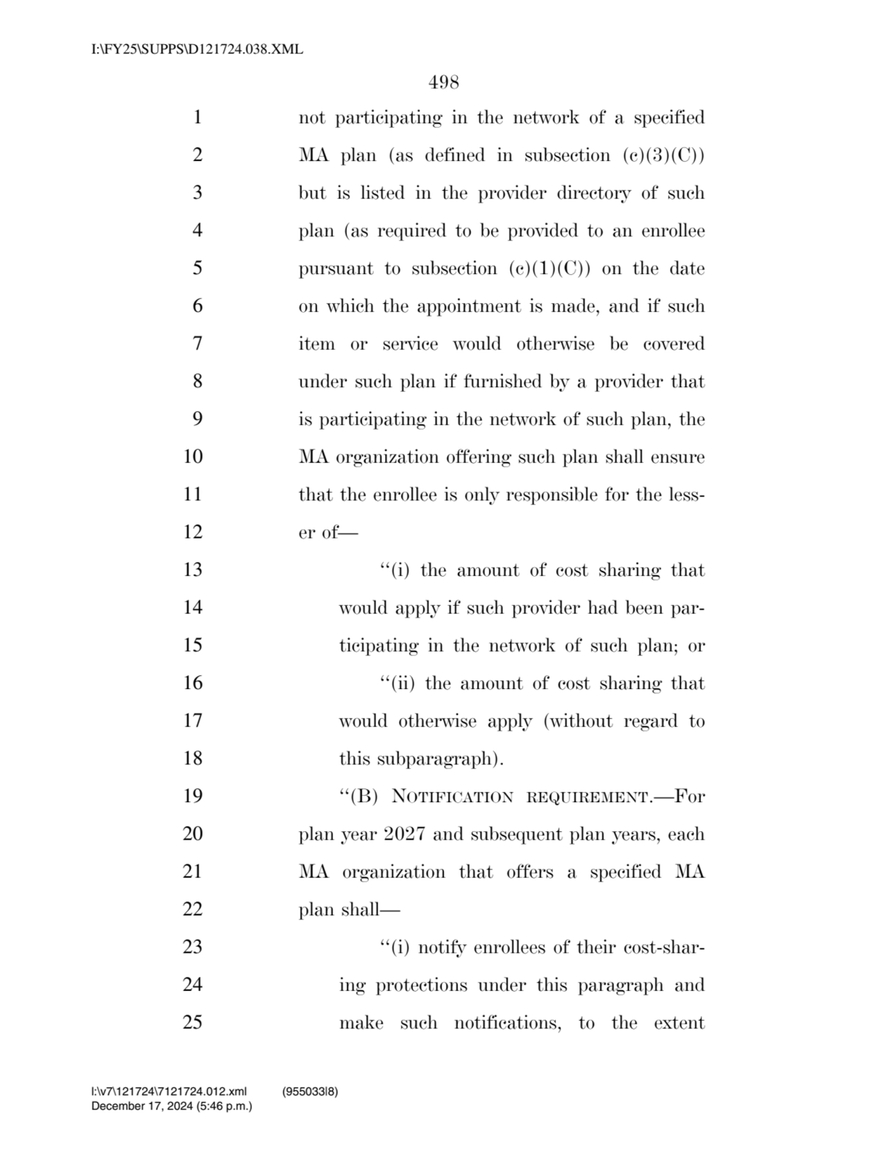 498 
1 not participating in the network of a specified 
2 MA plan (as defined in subsection (c)(3…