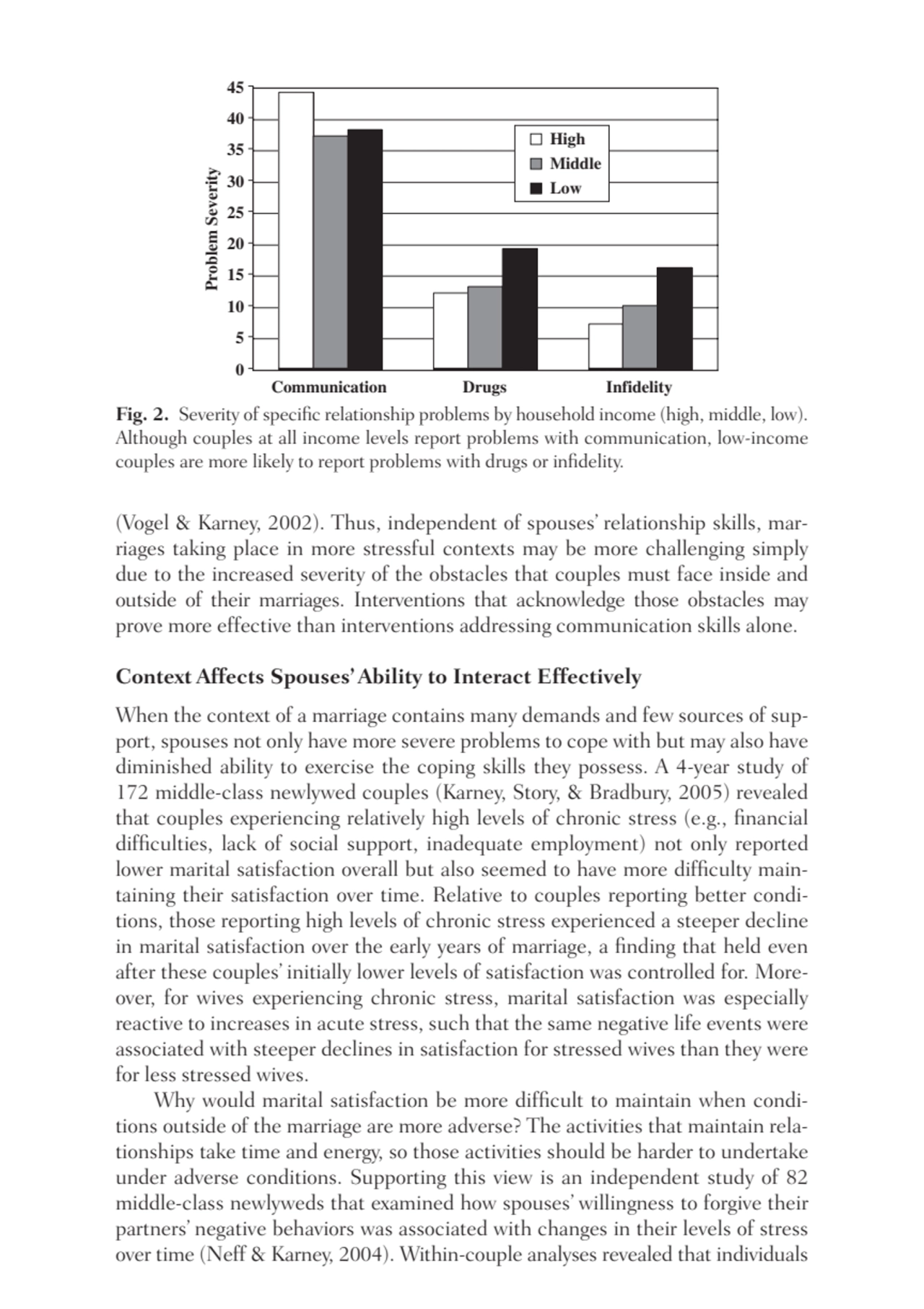 (Vogel & Karney, 2002). Thus, independent of spouses’ relationship skills, marriages taking place …