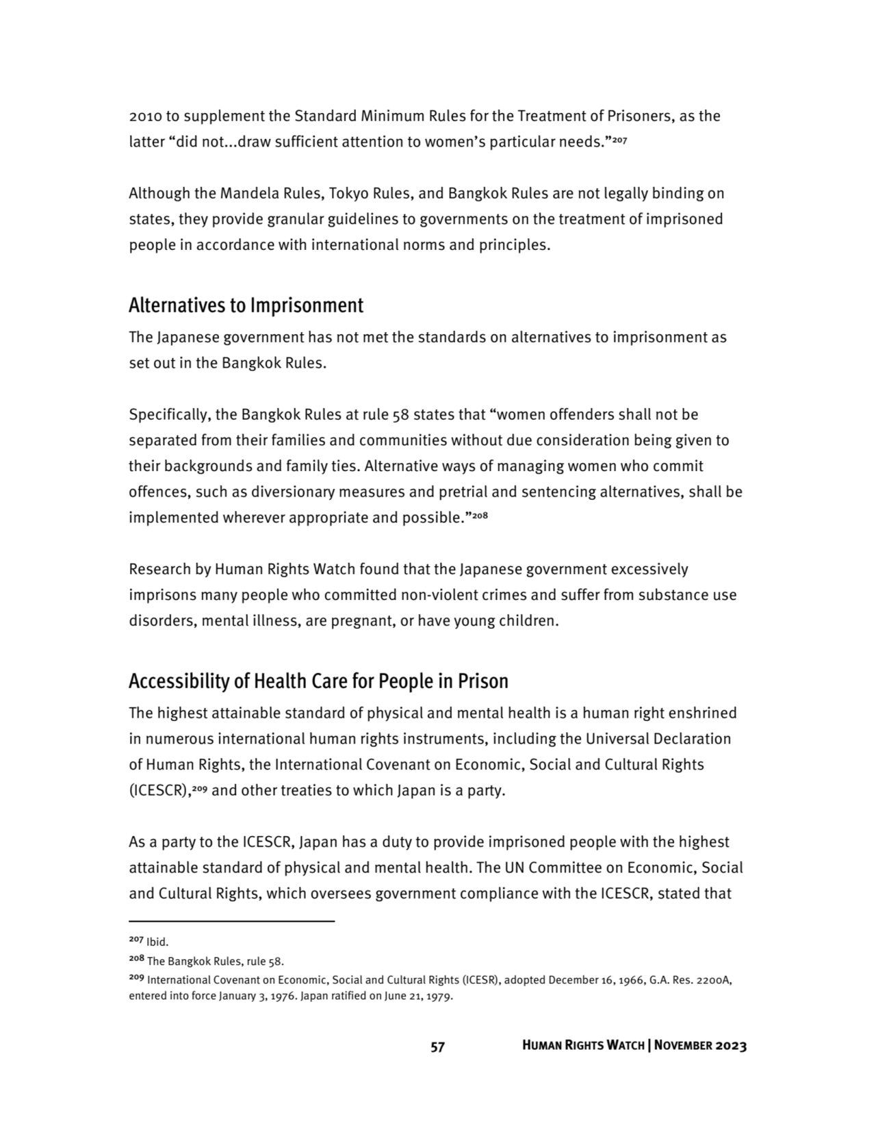 57 HUMAN RIGHTS WATCH | NOVEMBER 2023
2010 to supplement the Standard Minimum Rules for the Treatm…