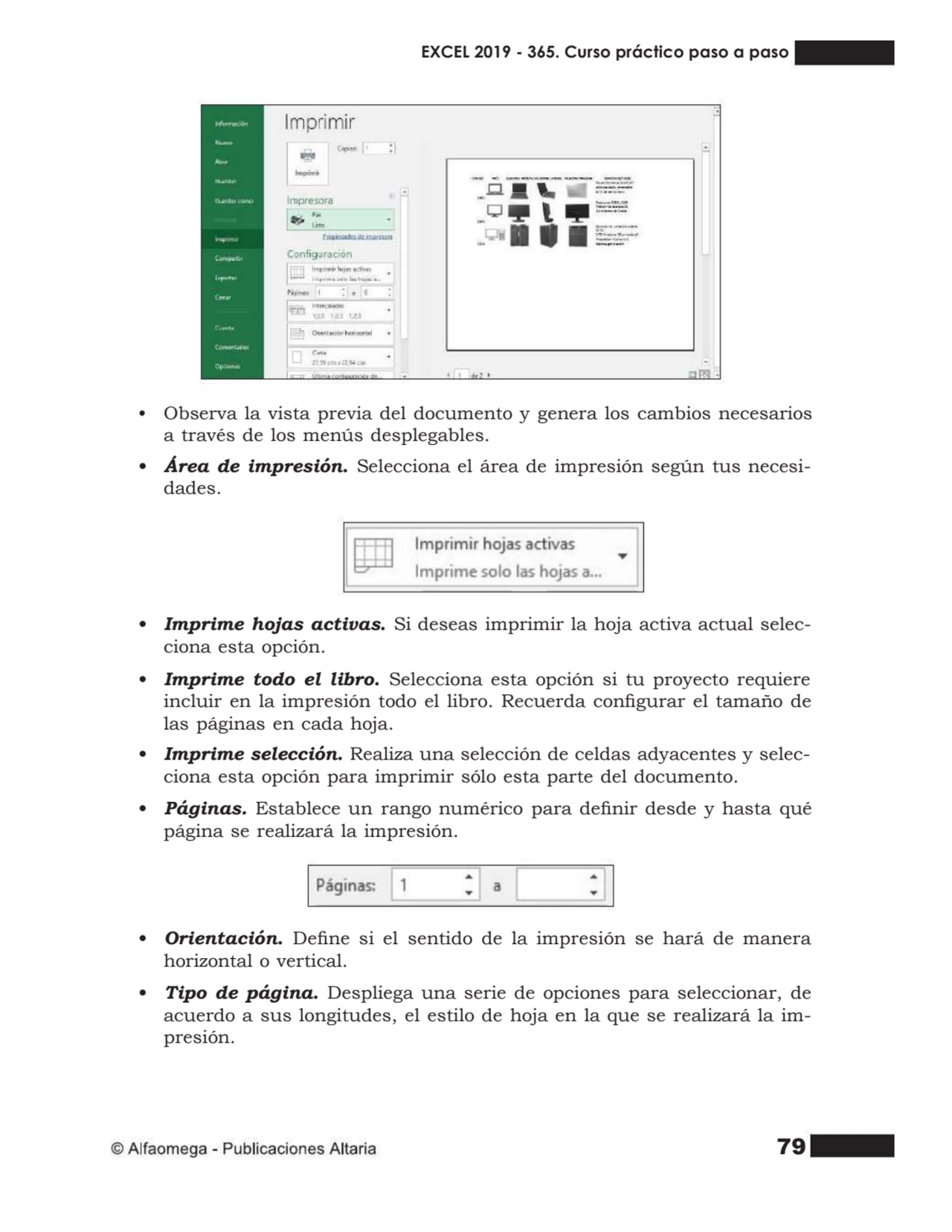 79
• Observa la vista previa del documento y genera los cambios necesarios
a través de los menús …