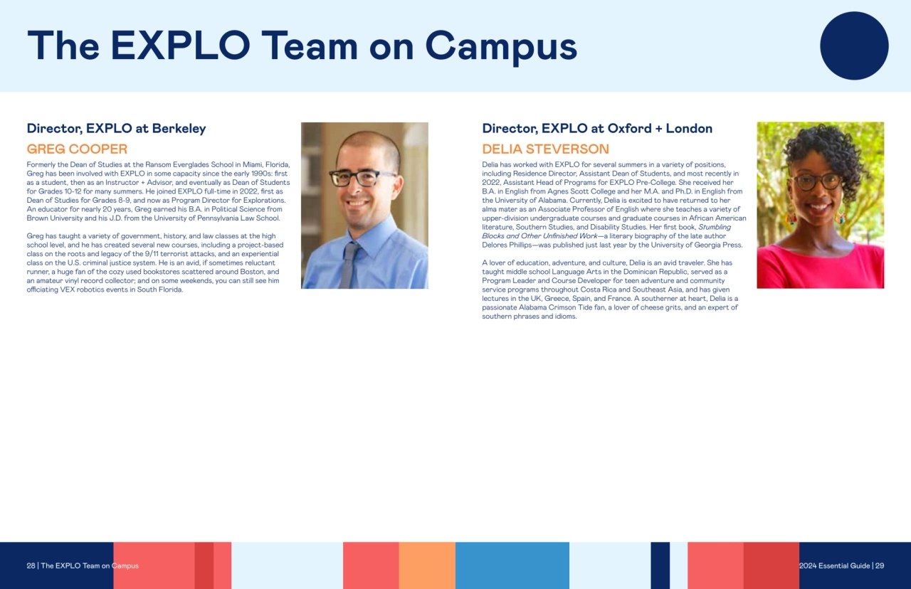 The EXPLO Team on Campus
Director, EXPLO at Berkeley 
GREG COOPER
Formerly the Dean of Studies a…