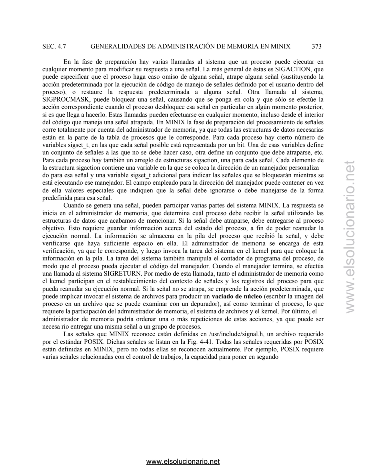 SEC. 4.7 GENERALIDADES DE ADMINISTRACIÓN DE MEMORIA EN MINIX 373 
En la fase de preparación hay va…