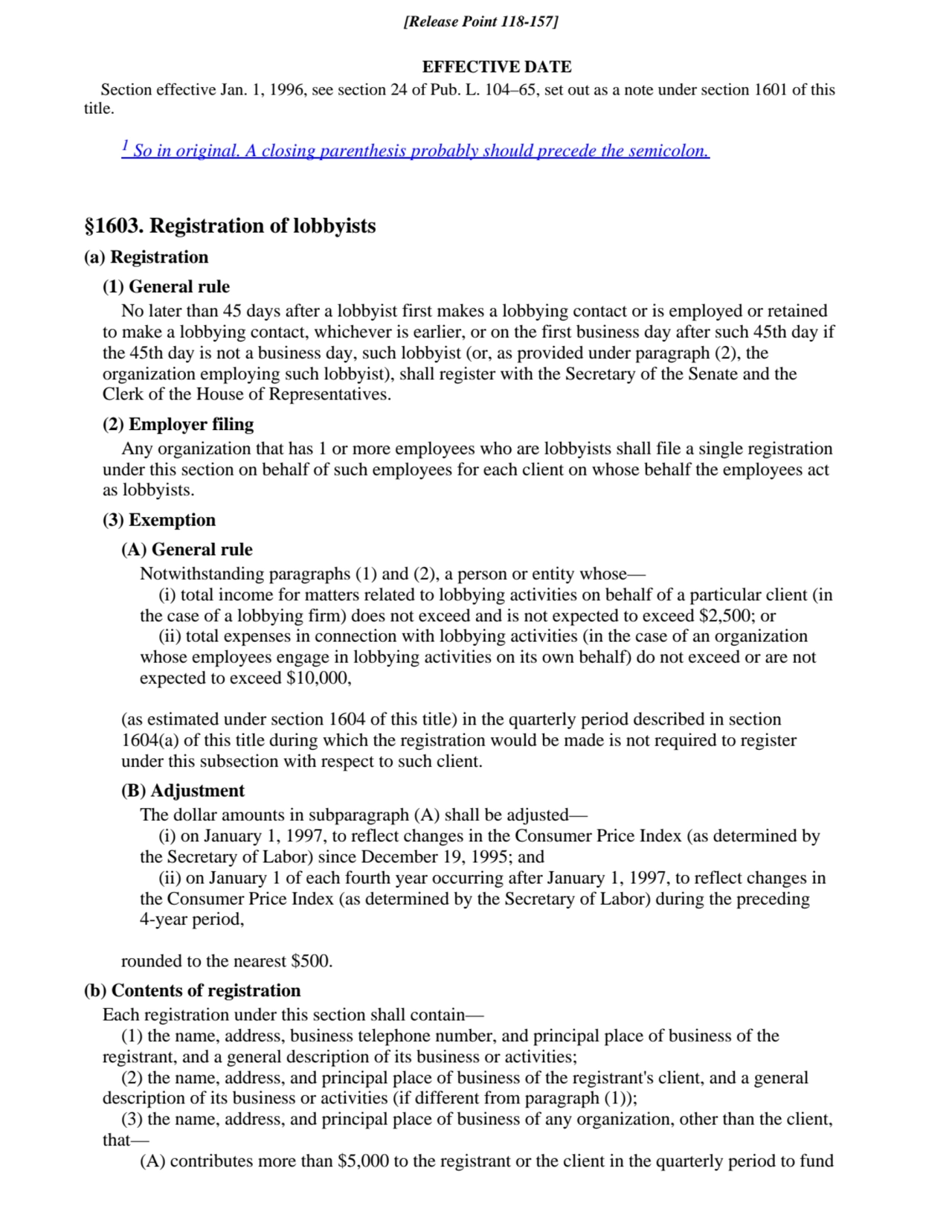 EFFECTIVE DATE
Section effective Jan. 1, 1996, see section 24 of Pub. L. 104–65, set out as a note…