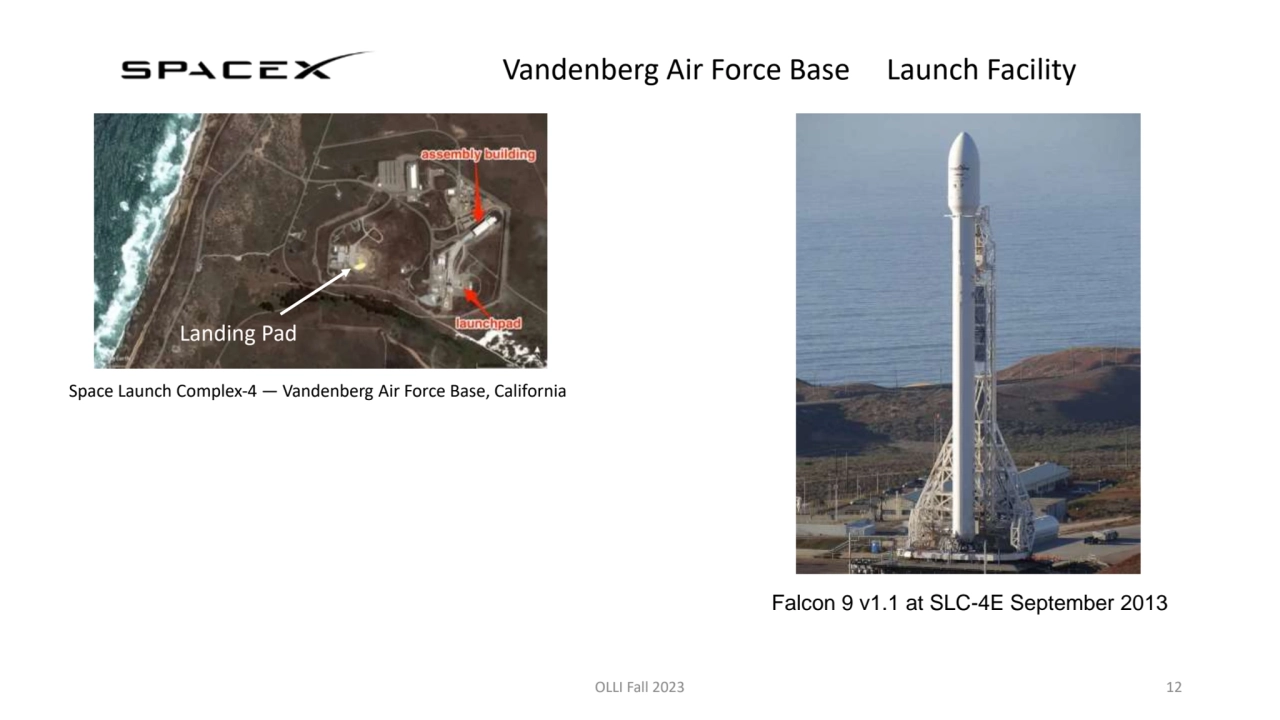 Vandenberg Air Force Base Launch Facility
OLLI Fall 2023 12
Space Launch Complex-4 — Vandenberg A…