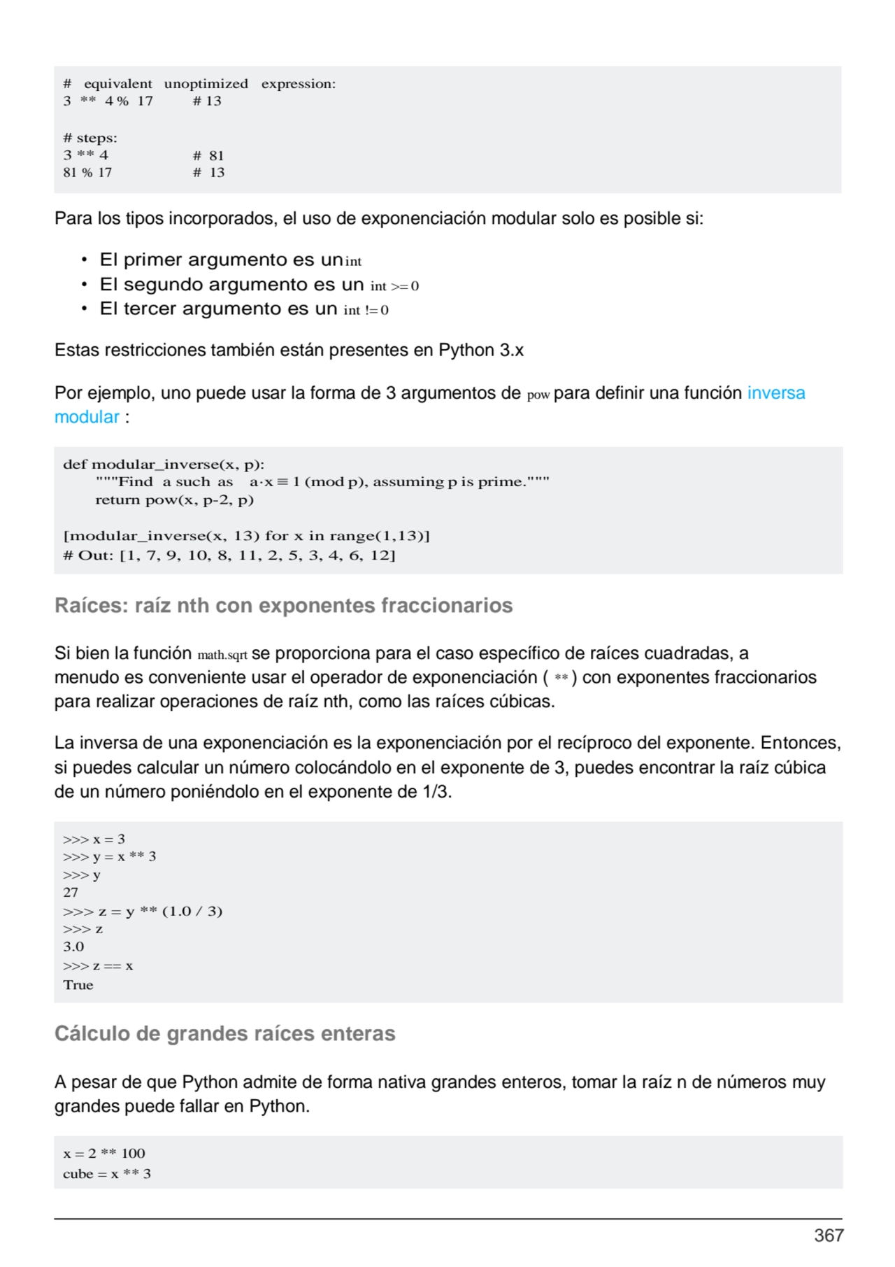 367
def modular_inverse(x, p):
"""Find a such as a·x ≡ 1 (mod p), assuming p is prime.""" 
retur…