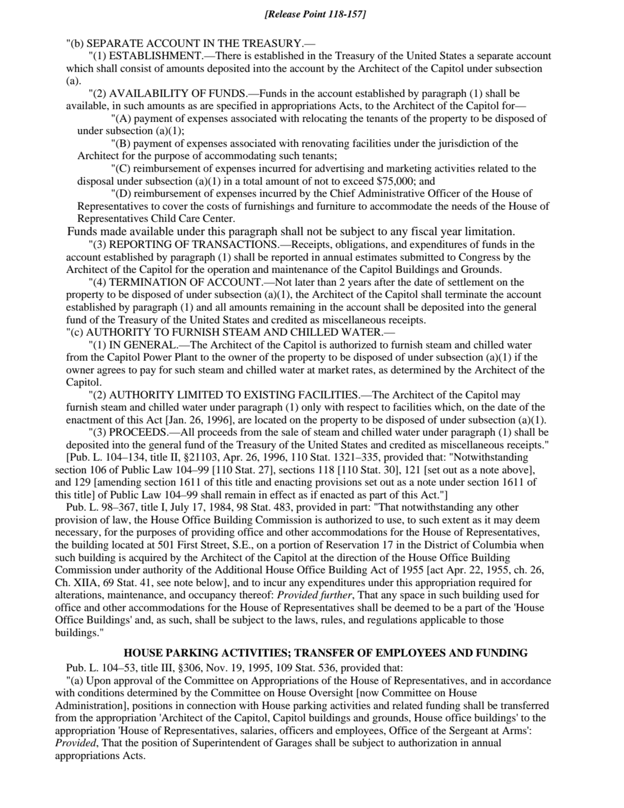 "(b) SEPARATE ACCOUNT IN THE TREASURY.—
"(1) ESTABLISHMENT.—There is established in the Treasury o…