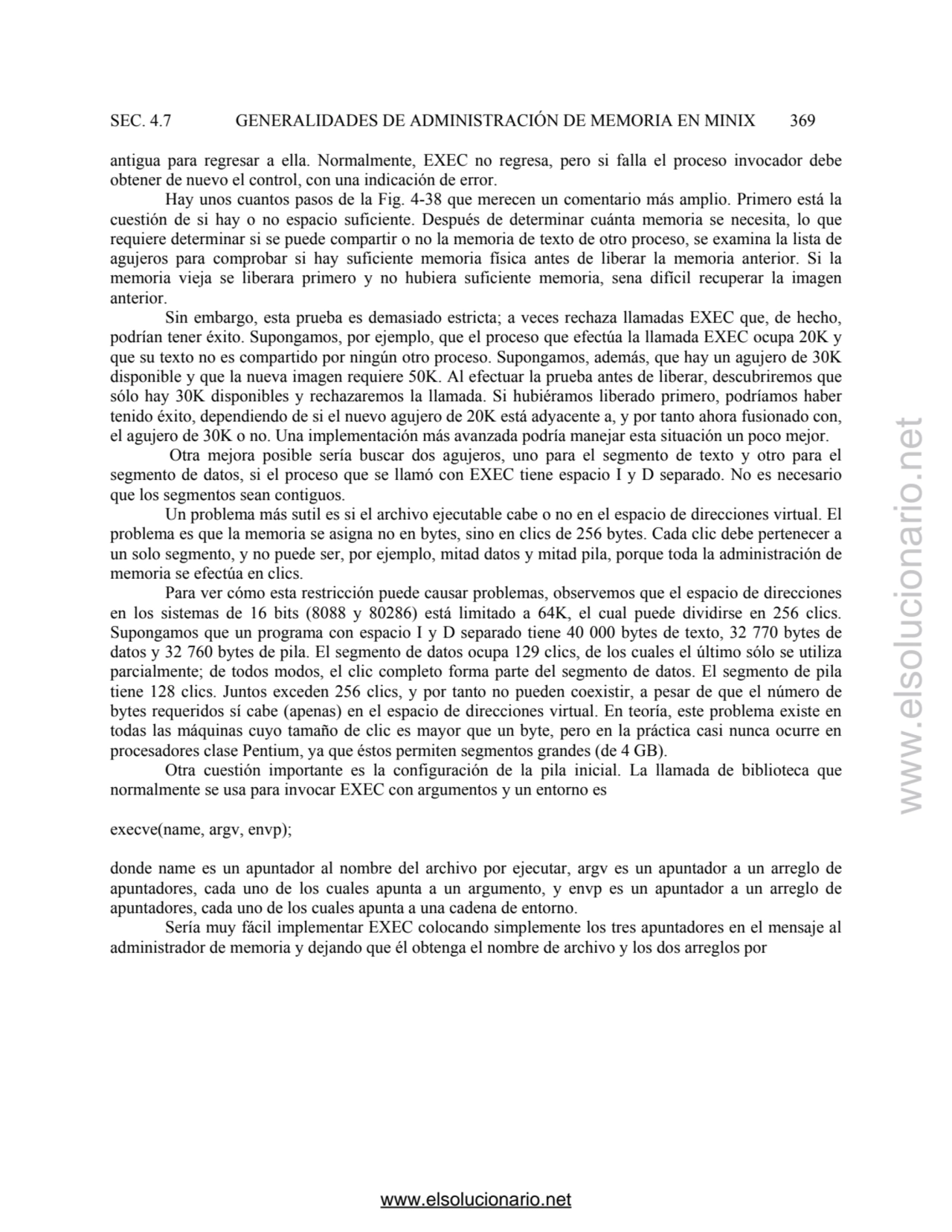 SEC. 4.7 GENERALIDADES DE ADMINISTRACIÓN DE MEMORIA EN MINIX 369 
antigua para regresar a ella. No…