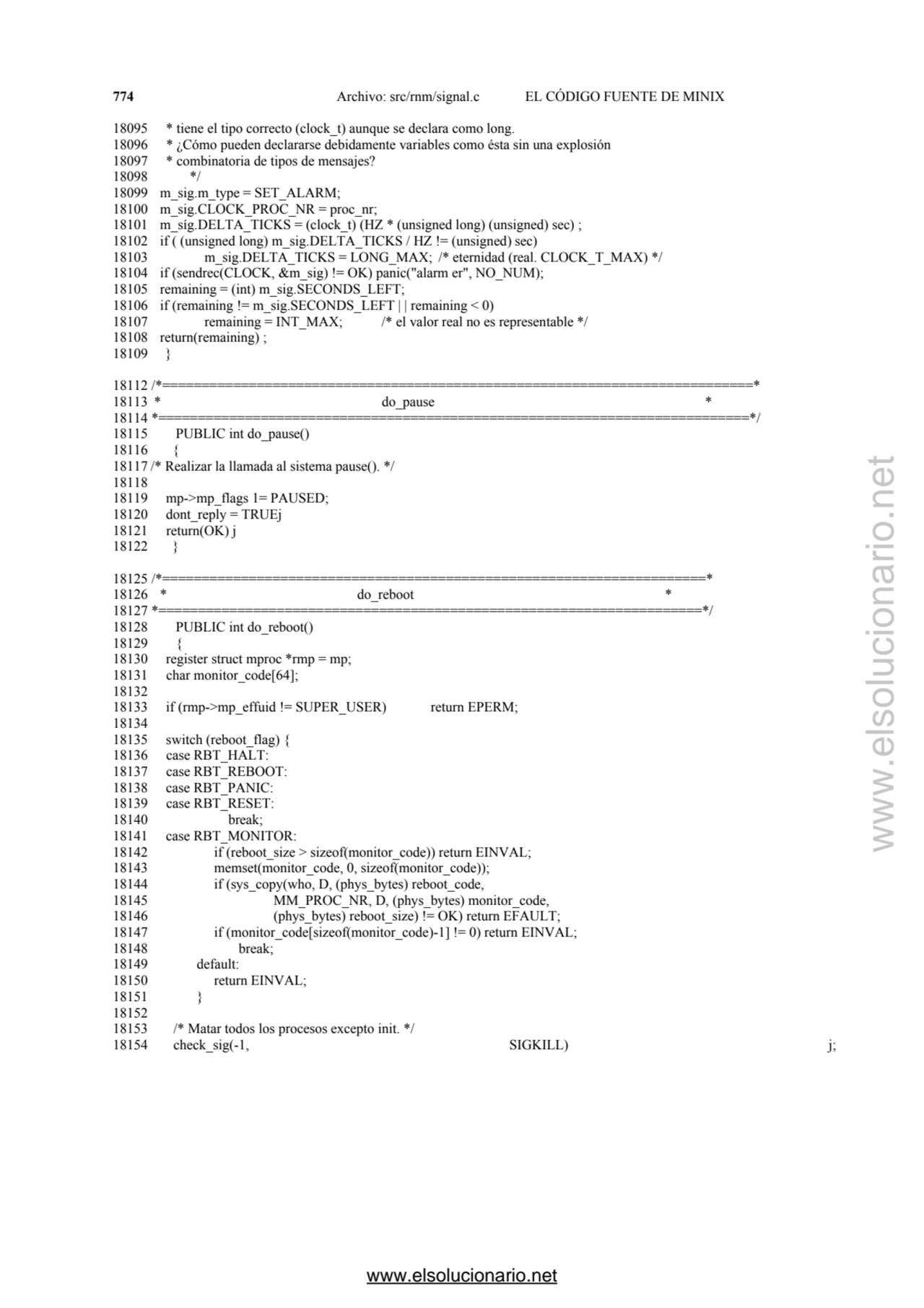 774 Archivo: src/rnm/signal.c EL CÓDIGO FUENTE DE MINIX 
18095 * tiene el tipo correcto (clock_t) …