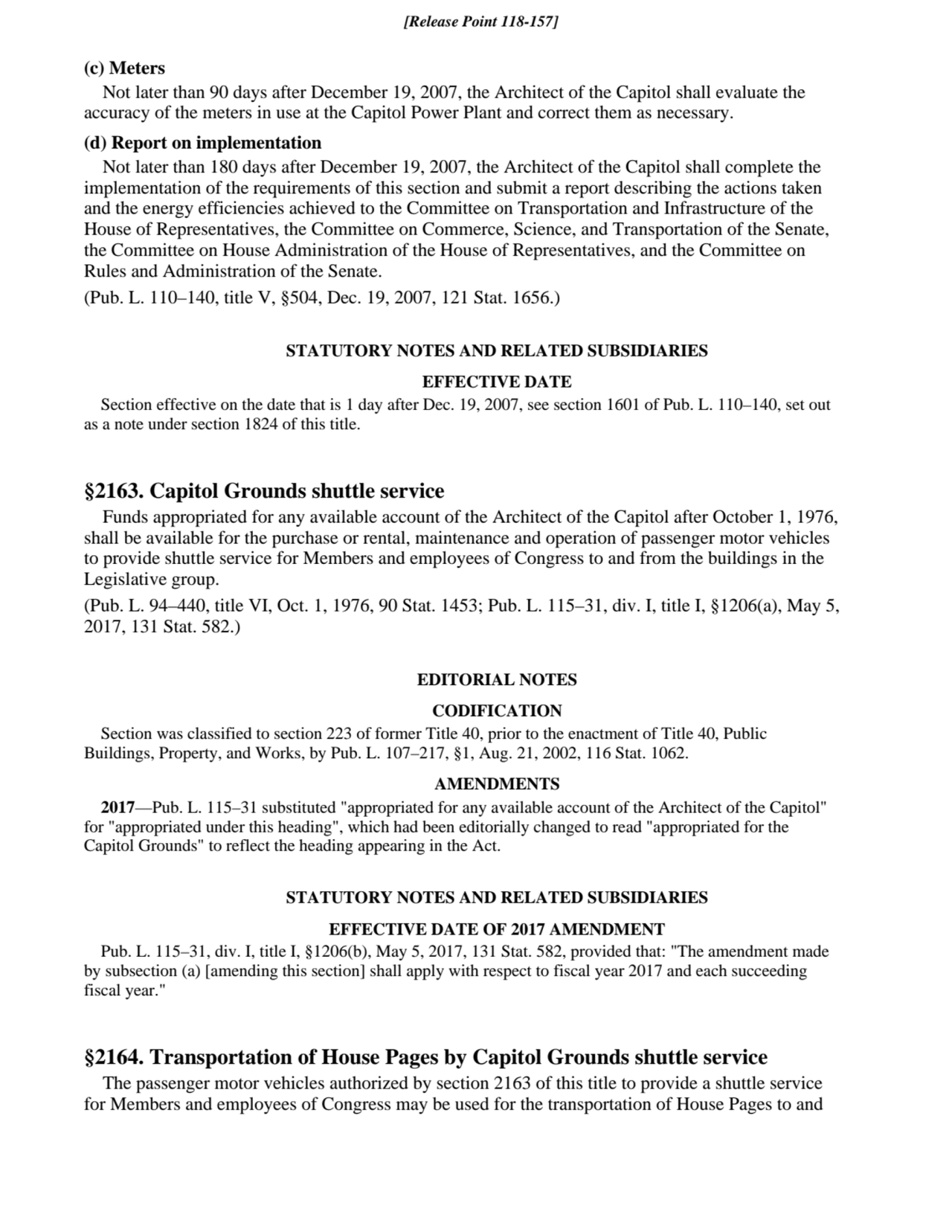 (c) Meters
Not later than 90 days after December 19, 2007, the Architect of the Capitol shall eval…