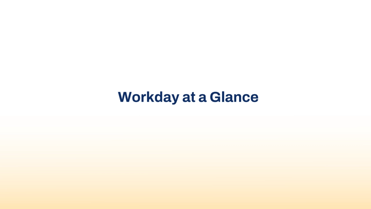 Workday at a Glance
Workday at a Glance