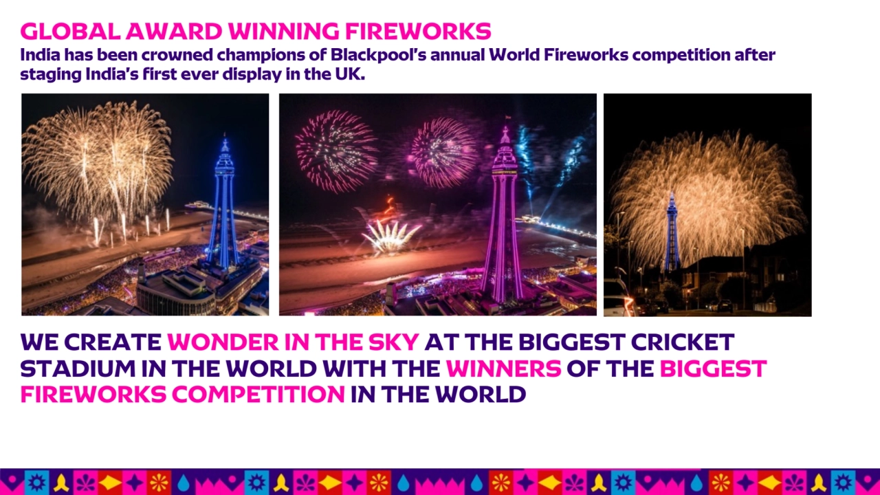 GLOBAL AWARD WINNING FIREWORKS 
India has been crowned champions of Blackpool’s annual World Firew…