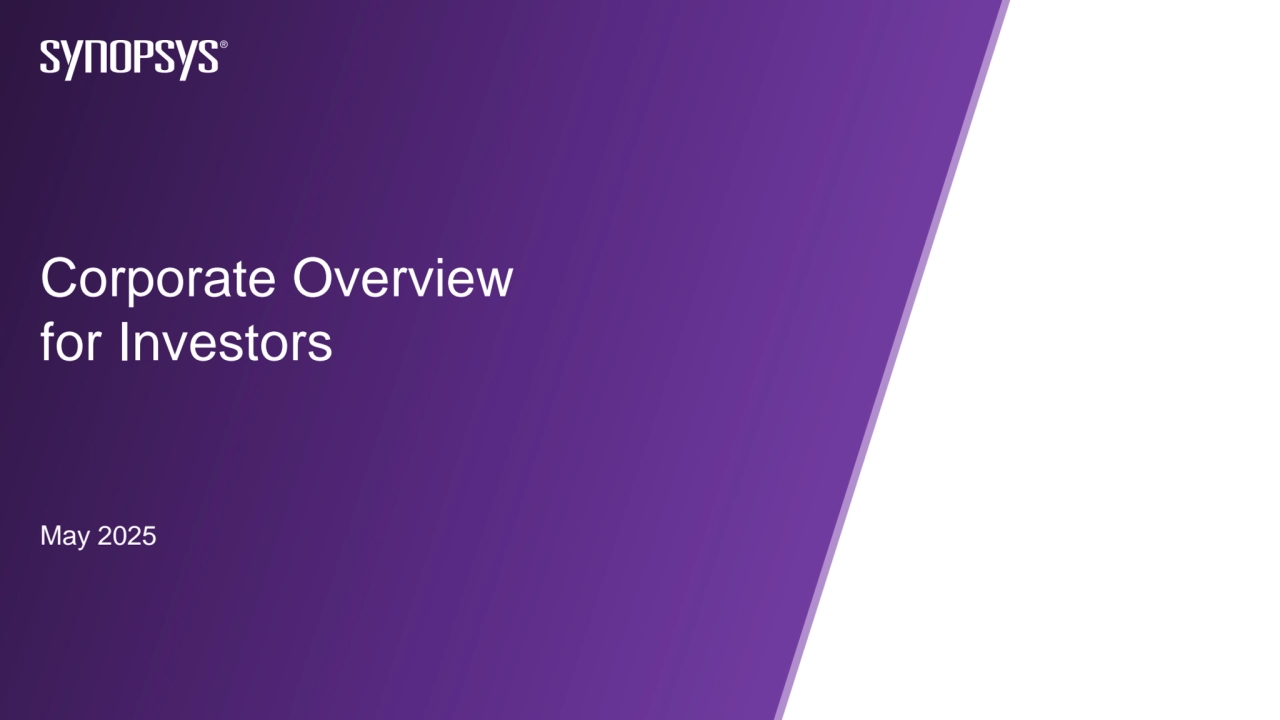 Corporate Overview 
for Investors
May 2025