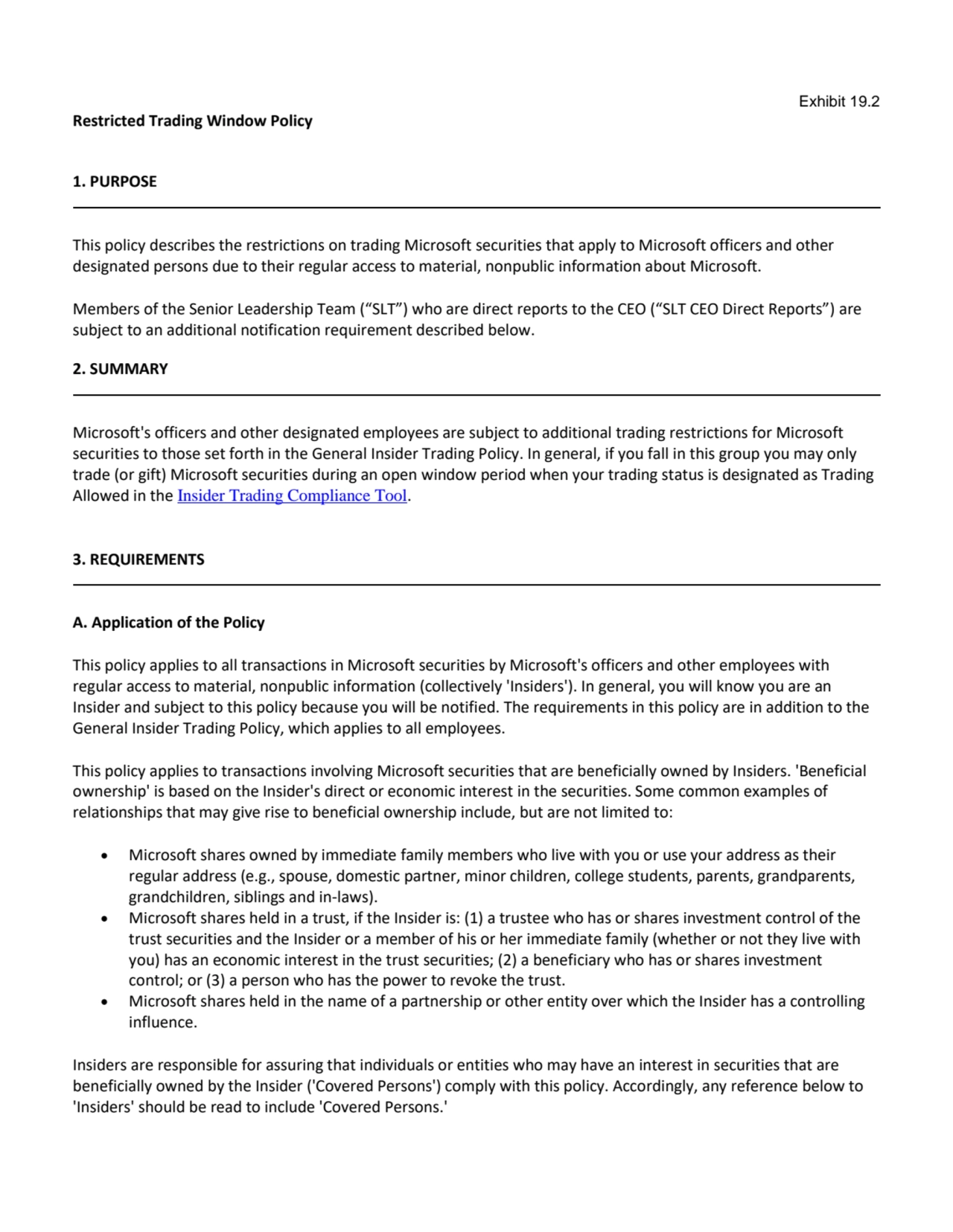 Exhibit 19.2 
Restricted Trading Window Policy 
1. PURPOSE
This policy describes the restriction…