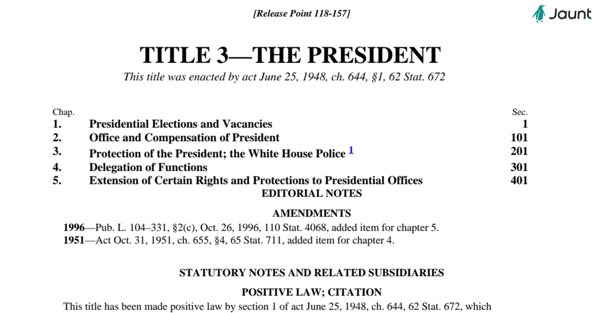 Title 3 -- The President